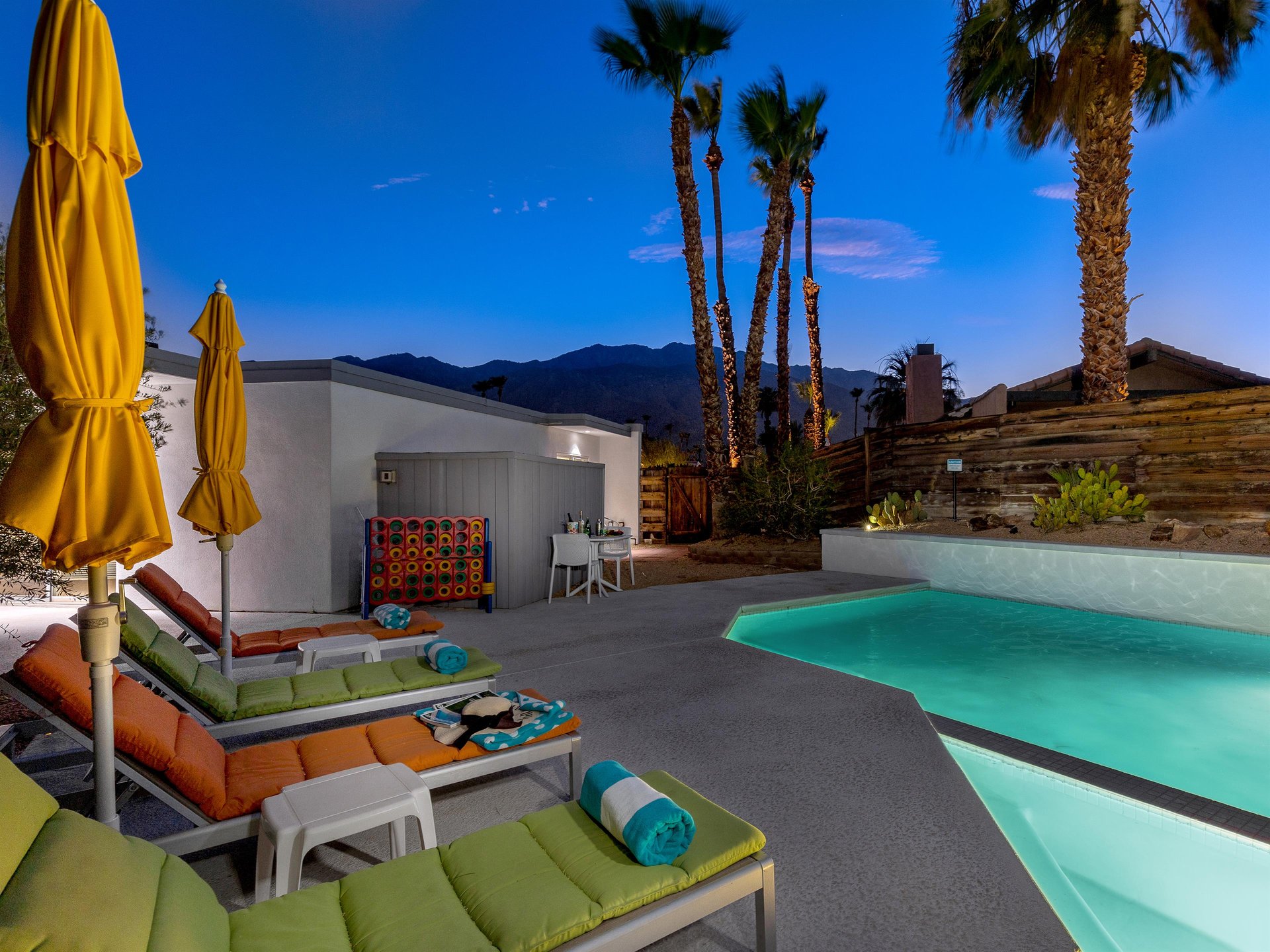 Enjoy a dip in the pool at night