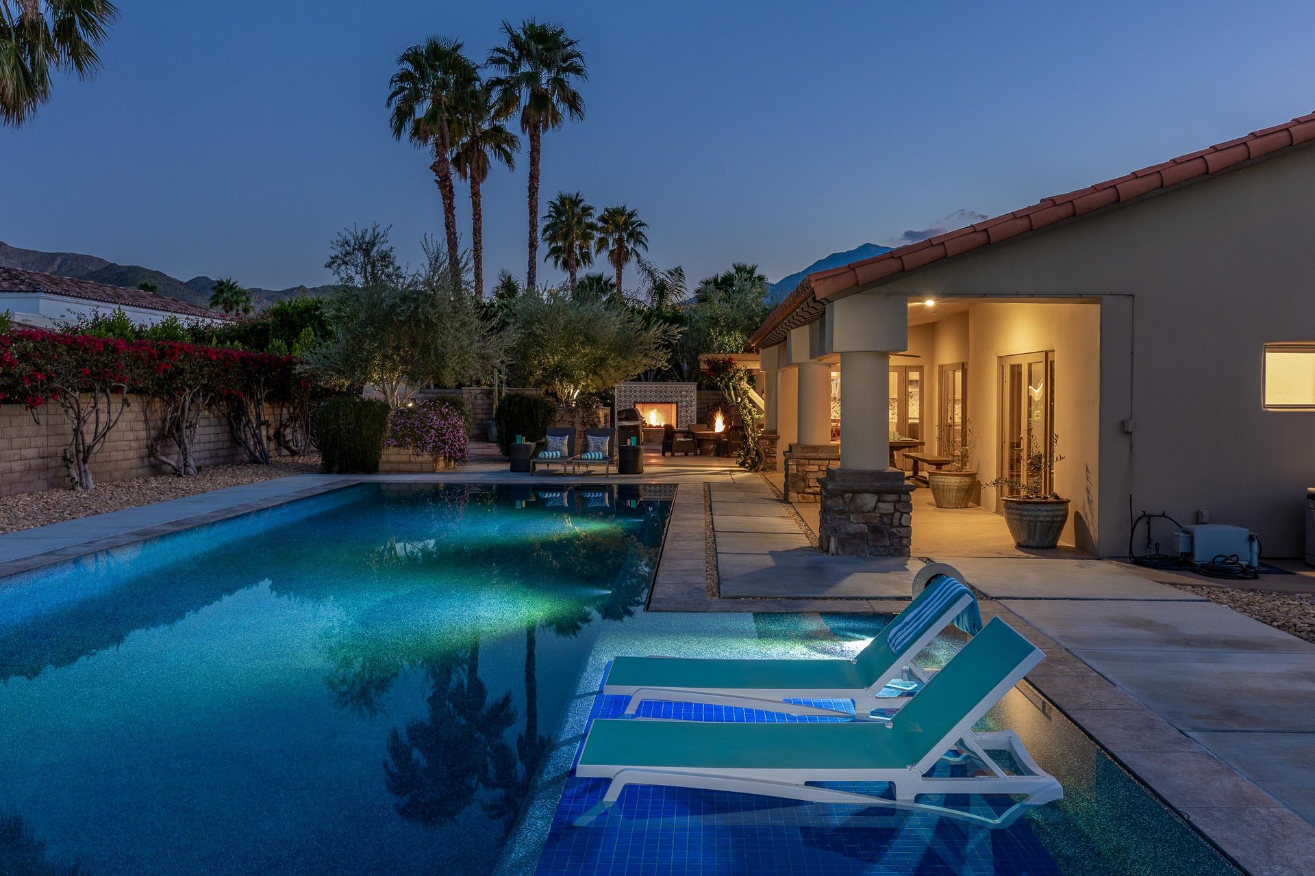 Relax by the pool in the evenings