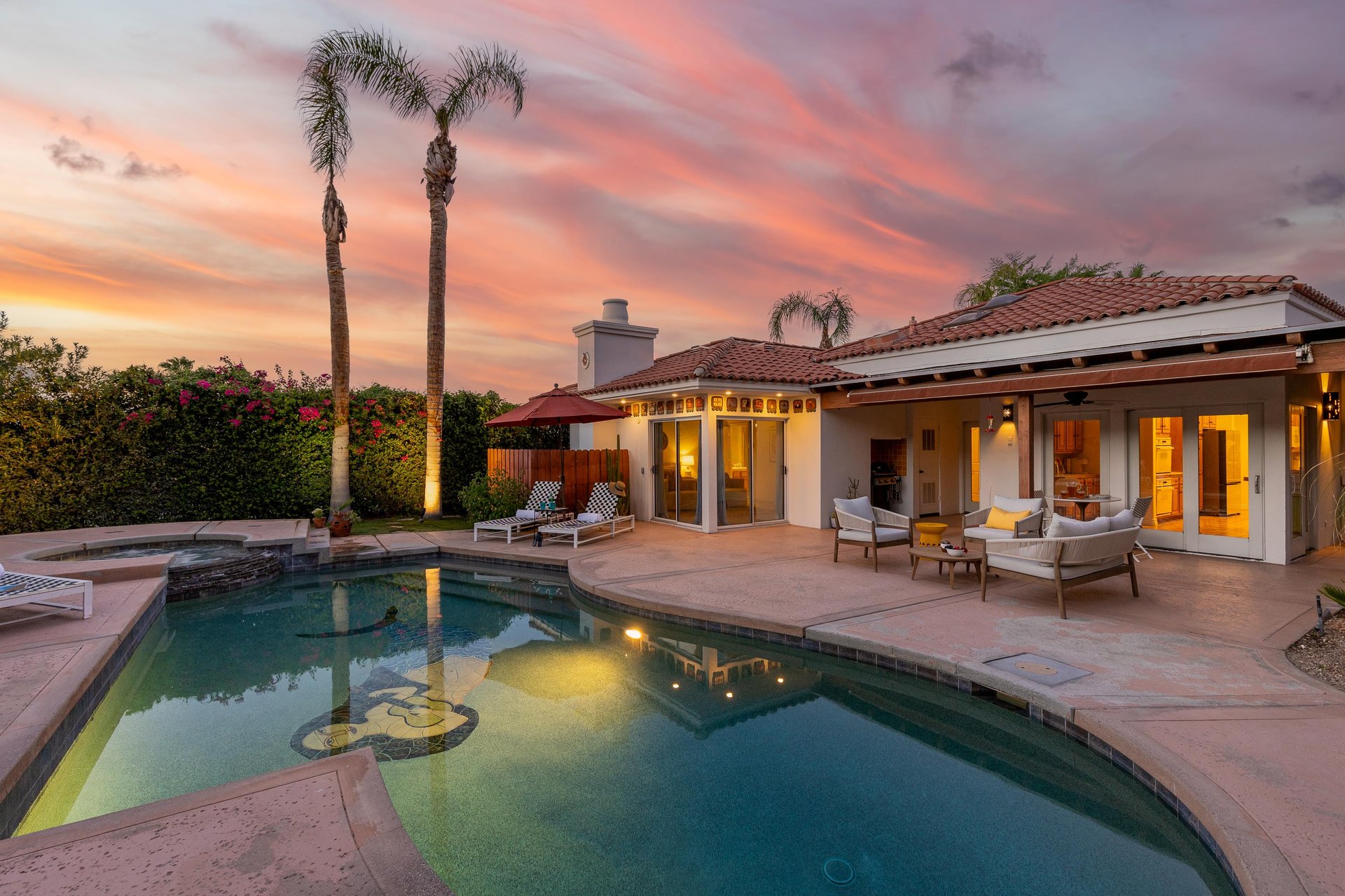 Gorgeous poolside sunsets