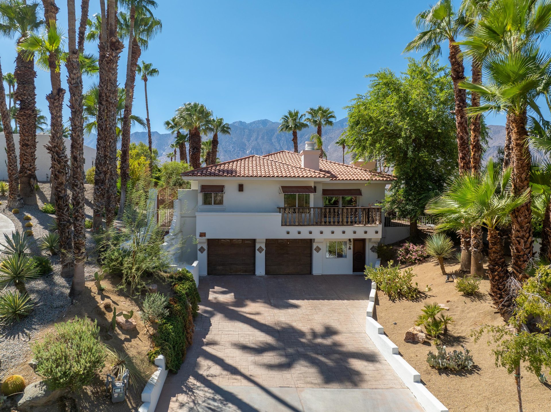 Aerial views of the driveway