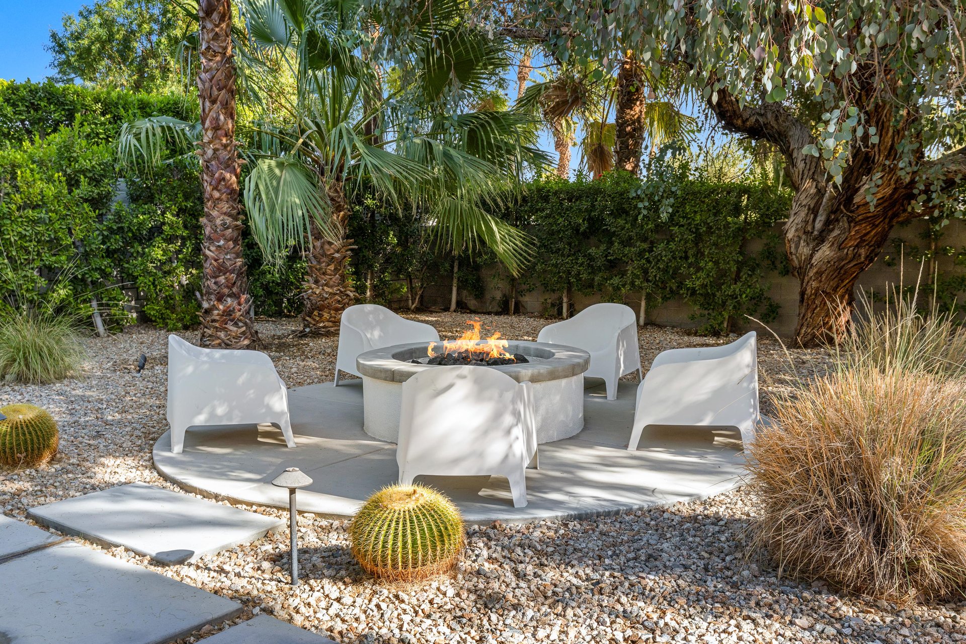 Turn on the firepit as it nears twilight