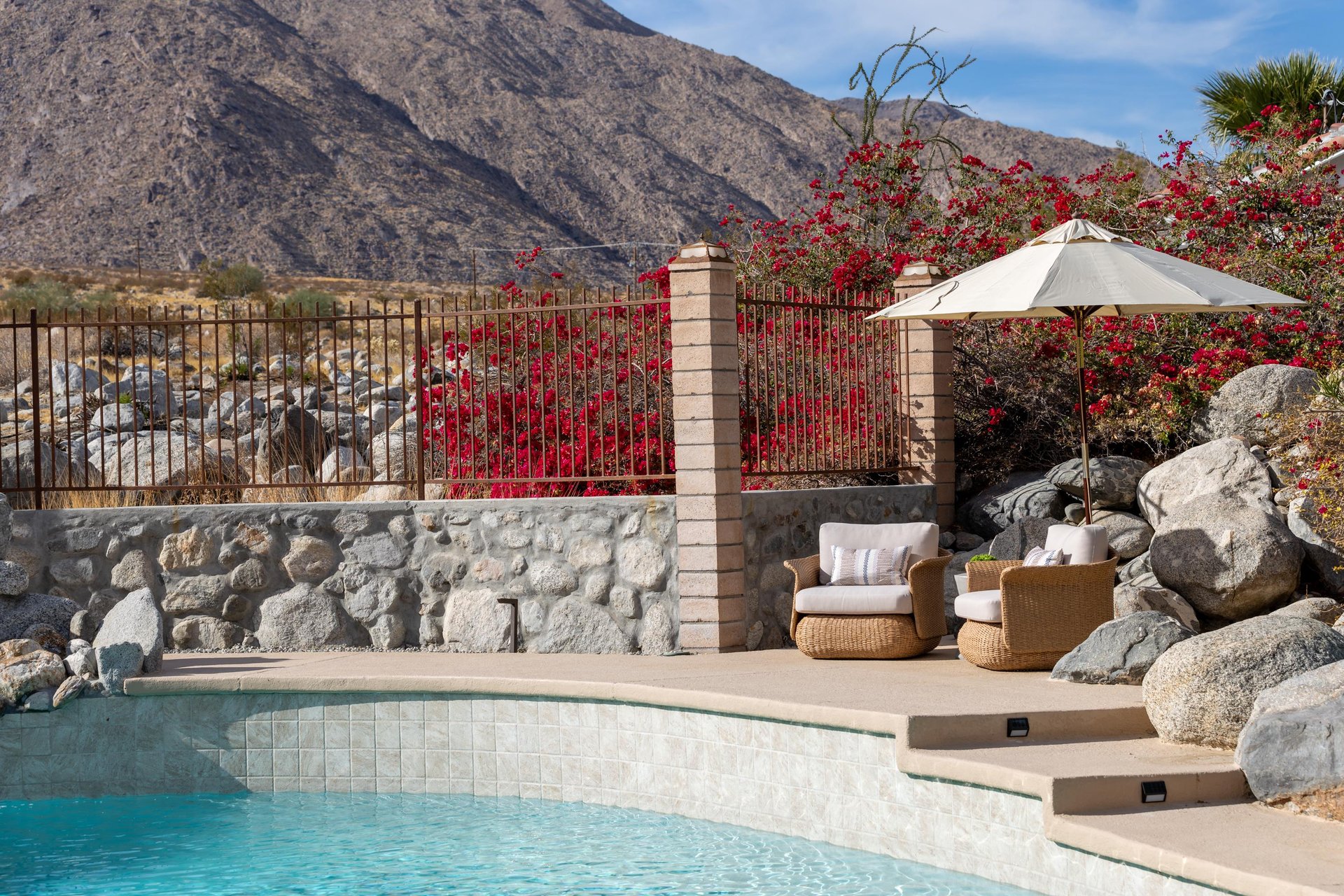 Tons of places to lounge near the Pool