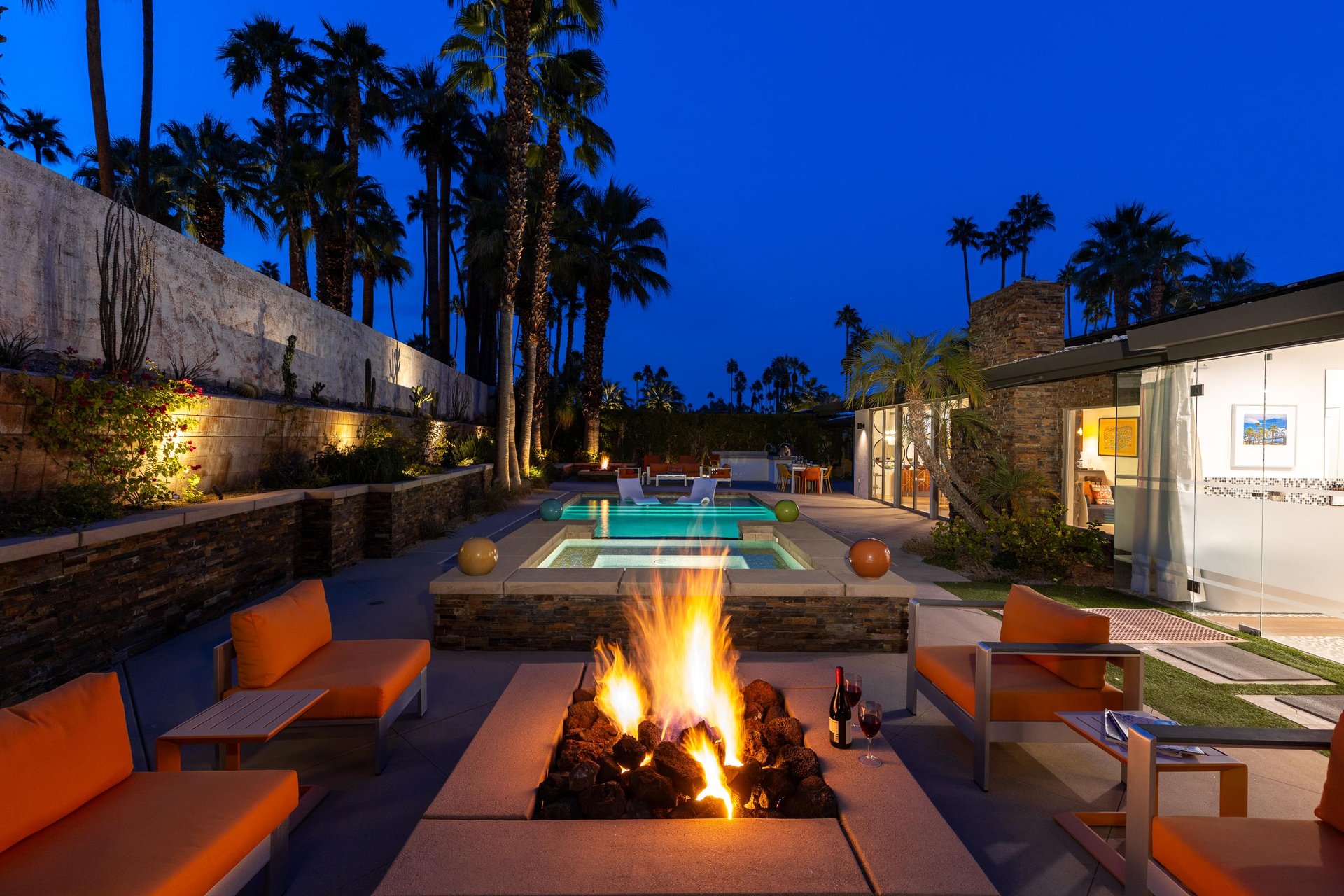 Look at the views from the firepit at night