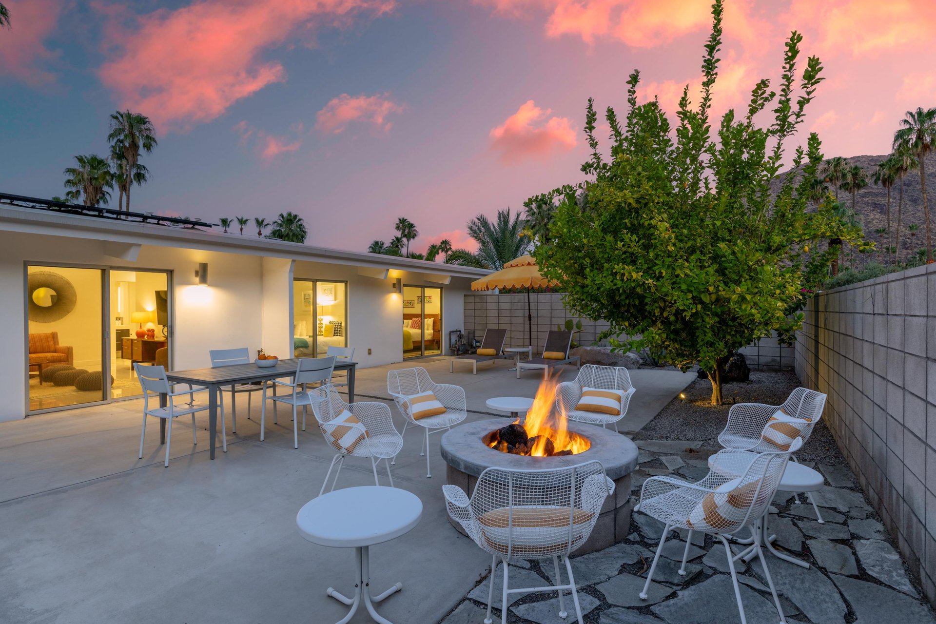 Have a drink and chat with your family at the fire pit