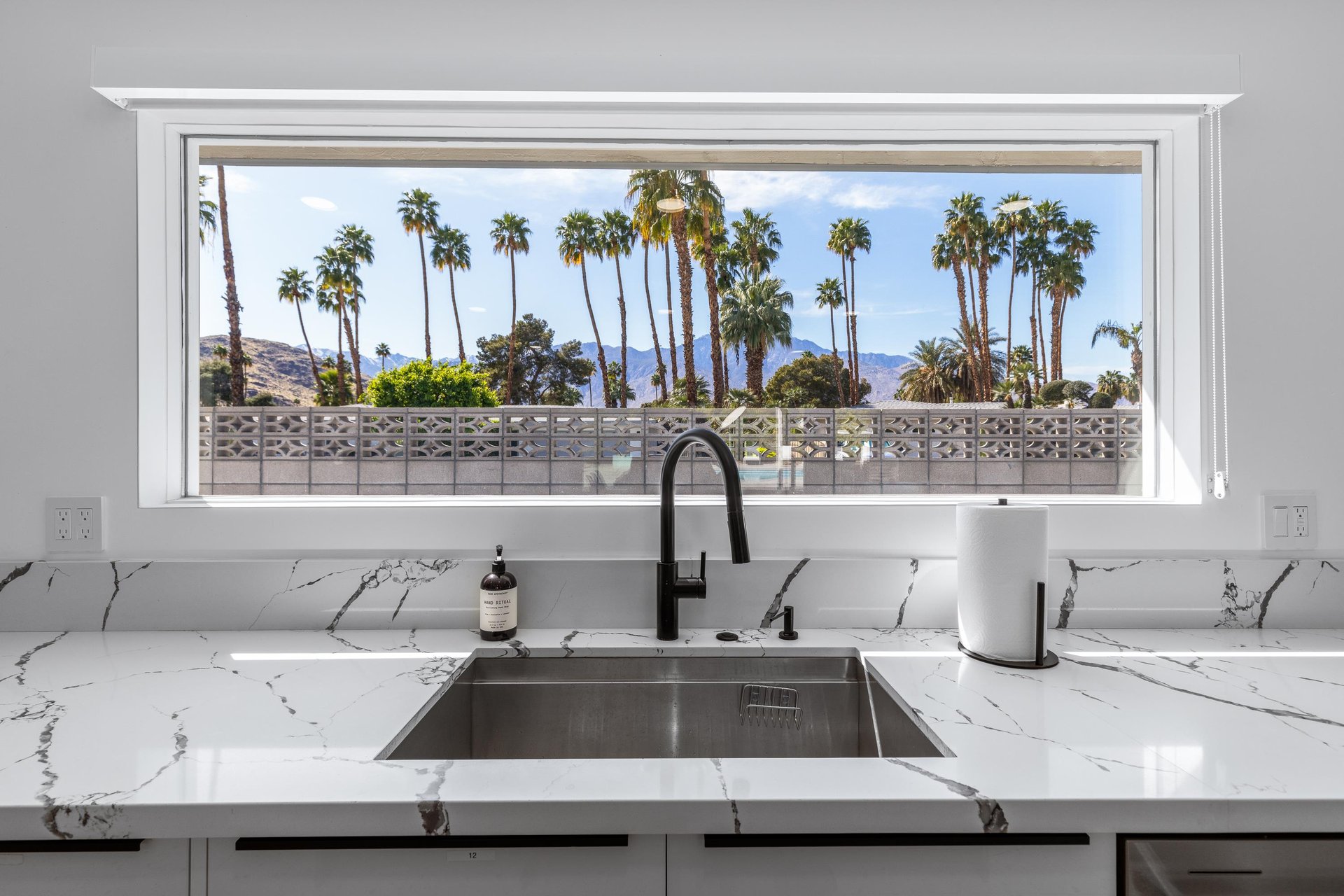 Chefs kitchen sink with a gorgeous view