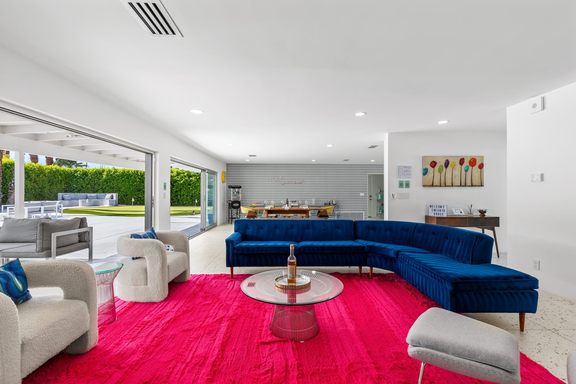 Impeccable midcentury designed furniture throughout