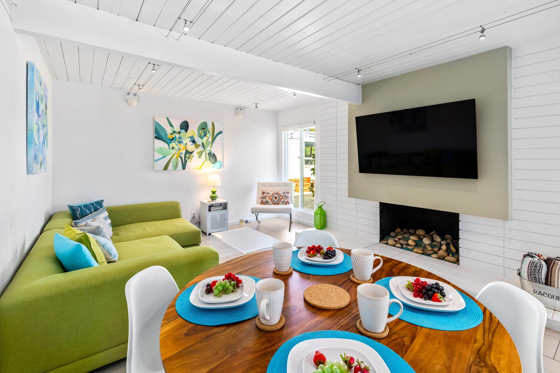 Modern midcentury design elements throughout