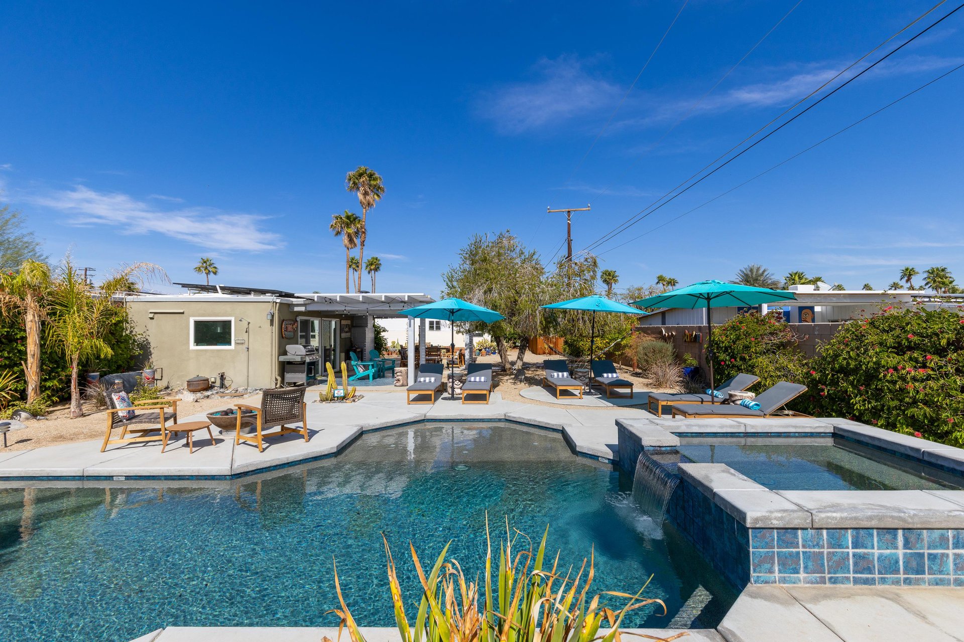 Beautiful pool and spa deck at Splash  Sip House