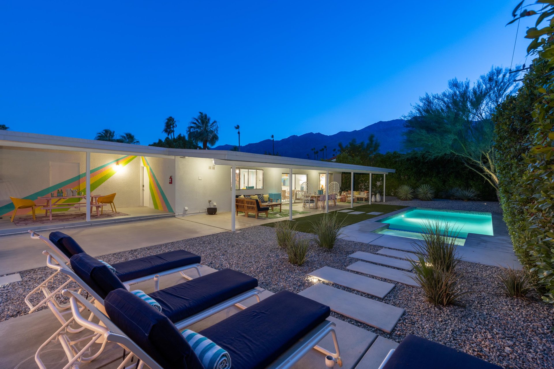 Gorgeous outdoor pool and deck lighting