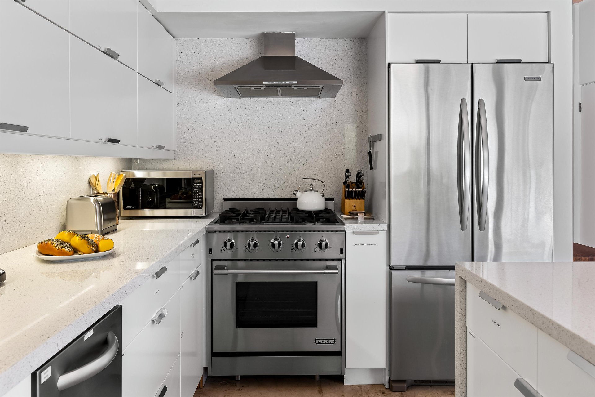 Stainless steel kitchen appliances