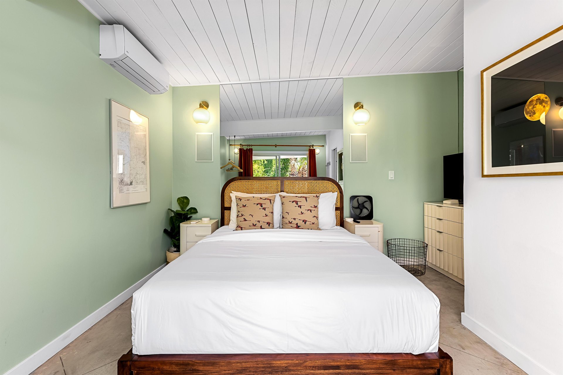 Spacious restful white bed