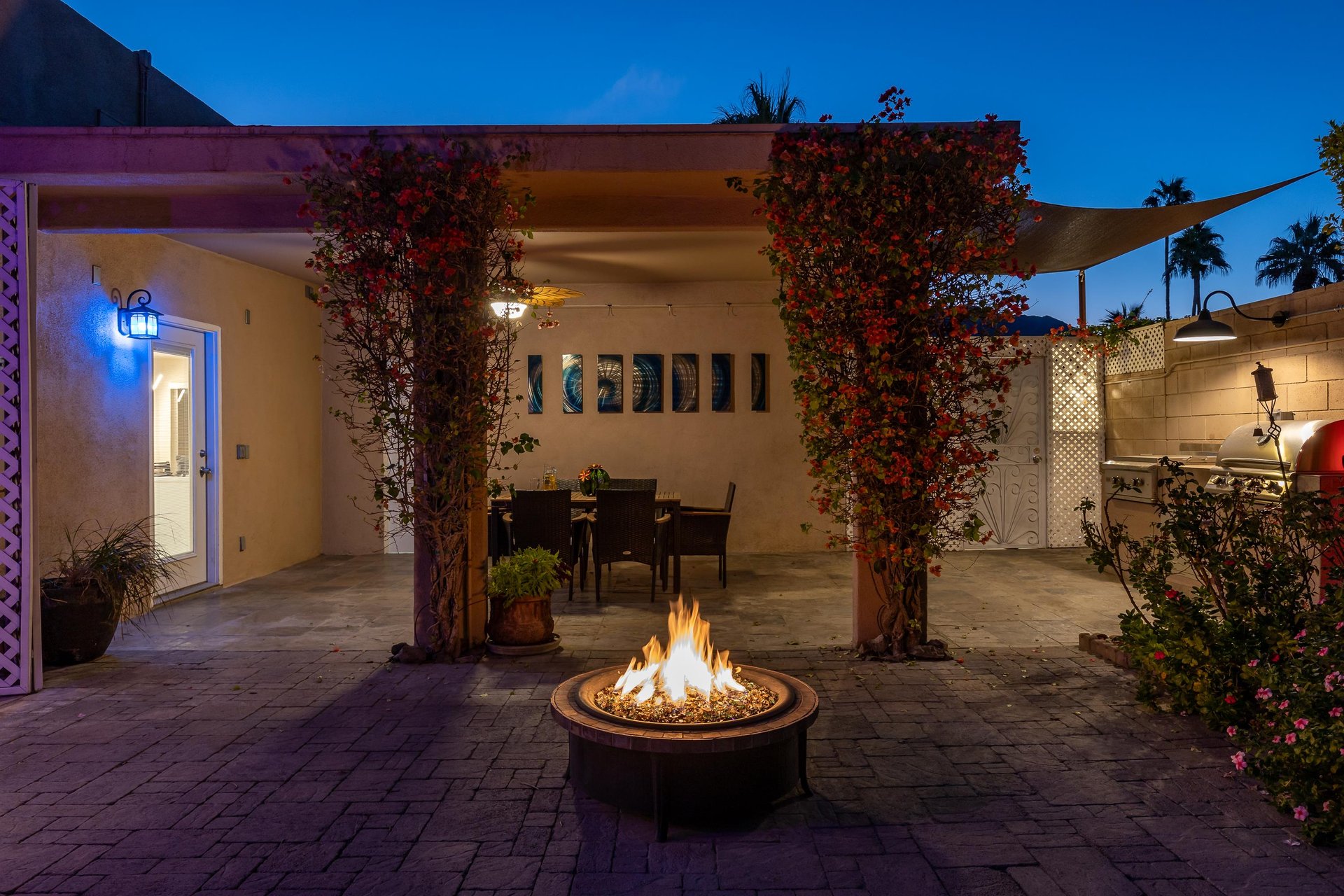 Enjoy a glass of wine around the firepit