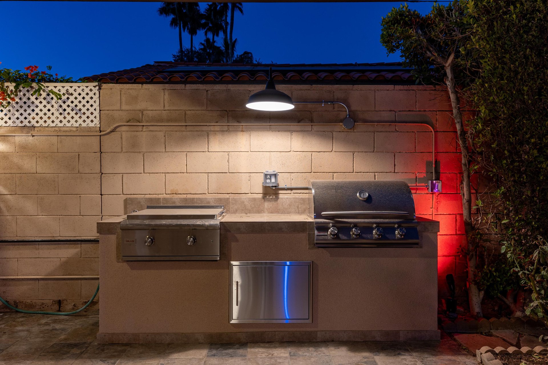 Lit BBQ for evening dining