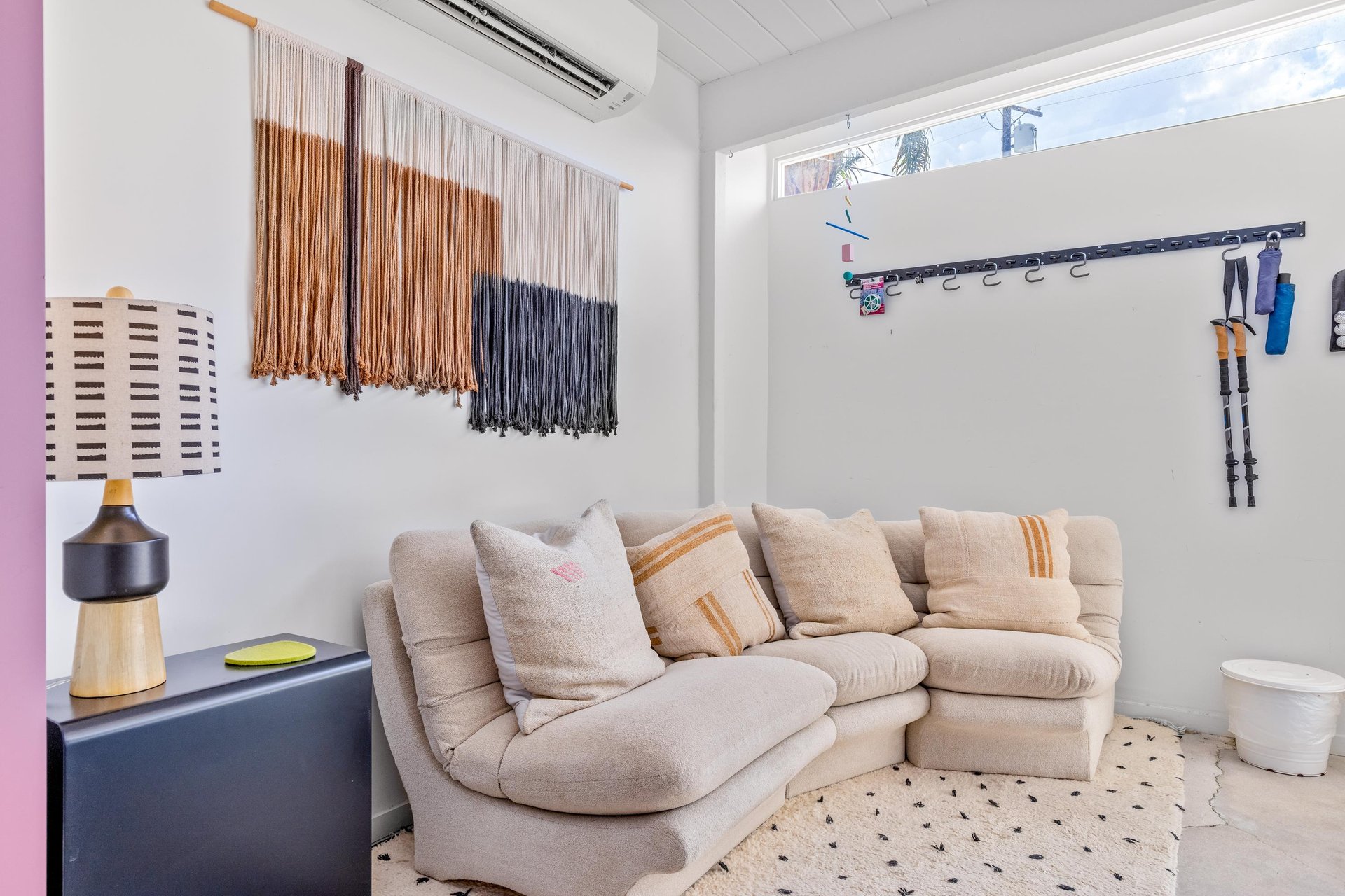 Relaxing sectional sofa in the playroom