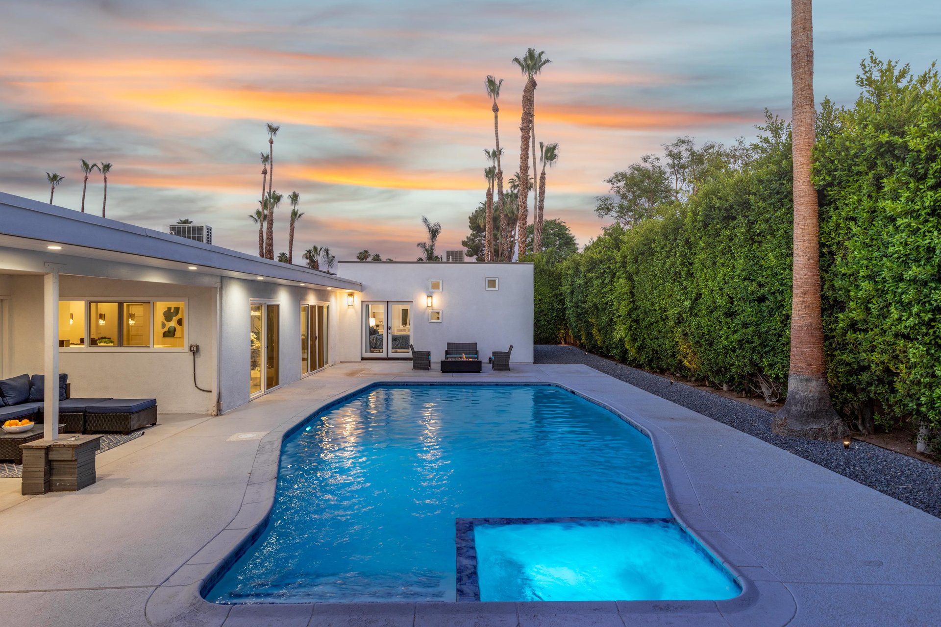 Catch the sunset while you dip in the Spa