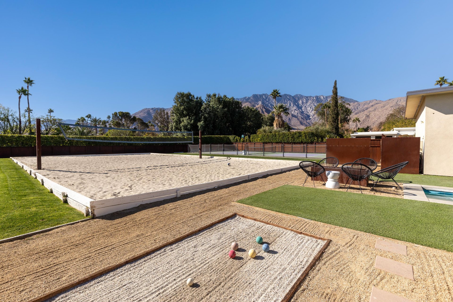 Play a game of Beach Volleyball or Bocce Ball