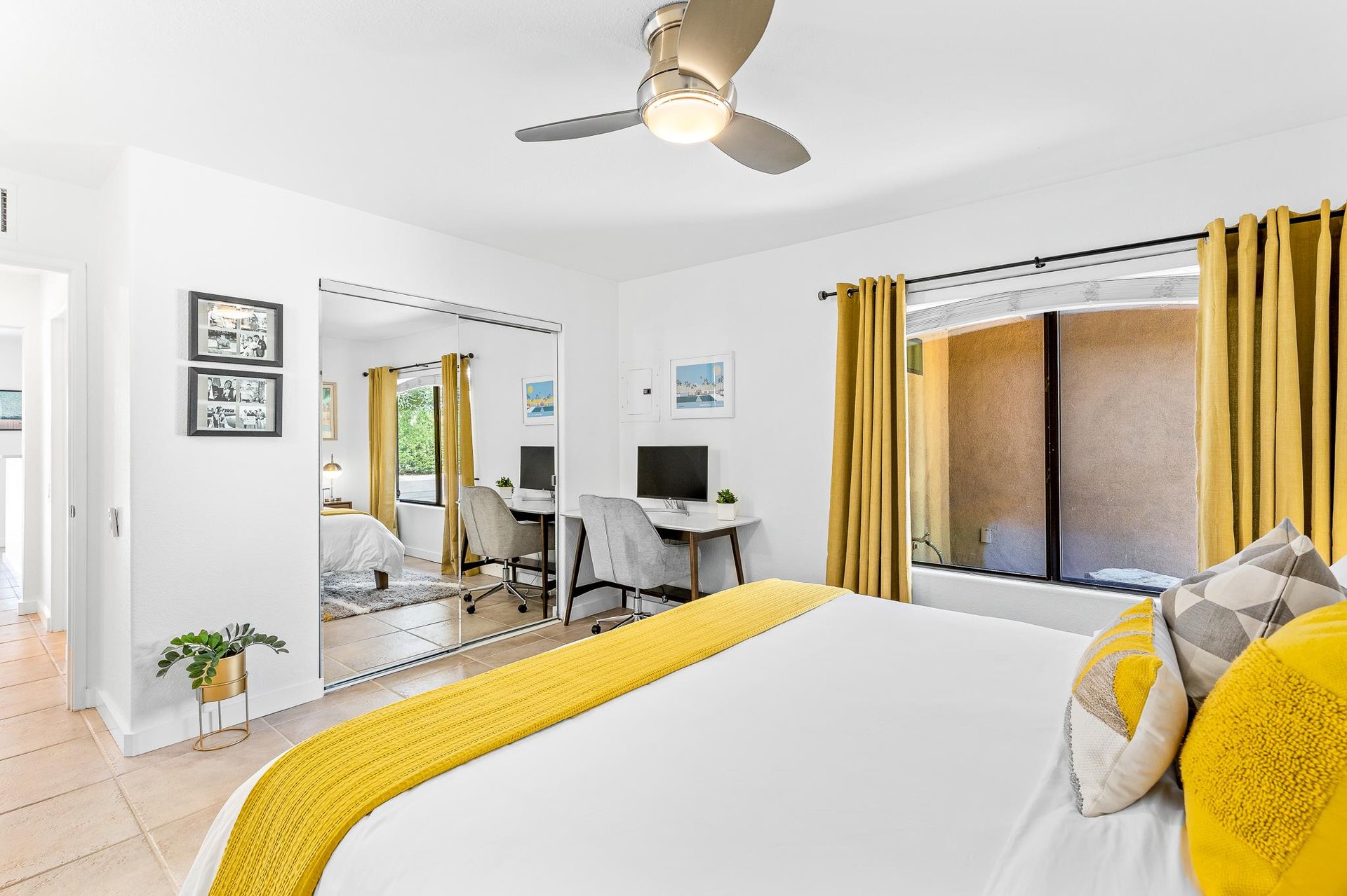 Space to work from home in this guest bedroom