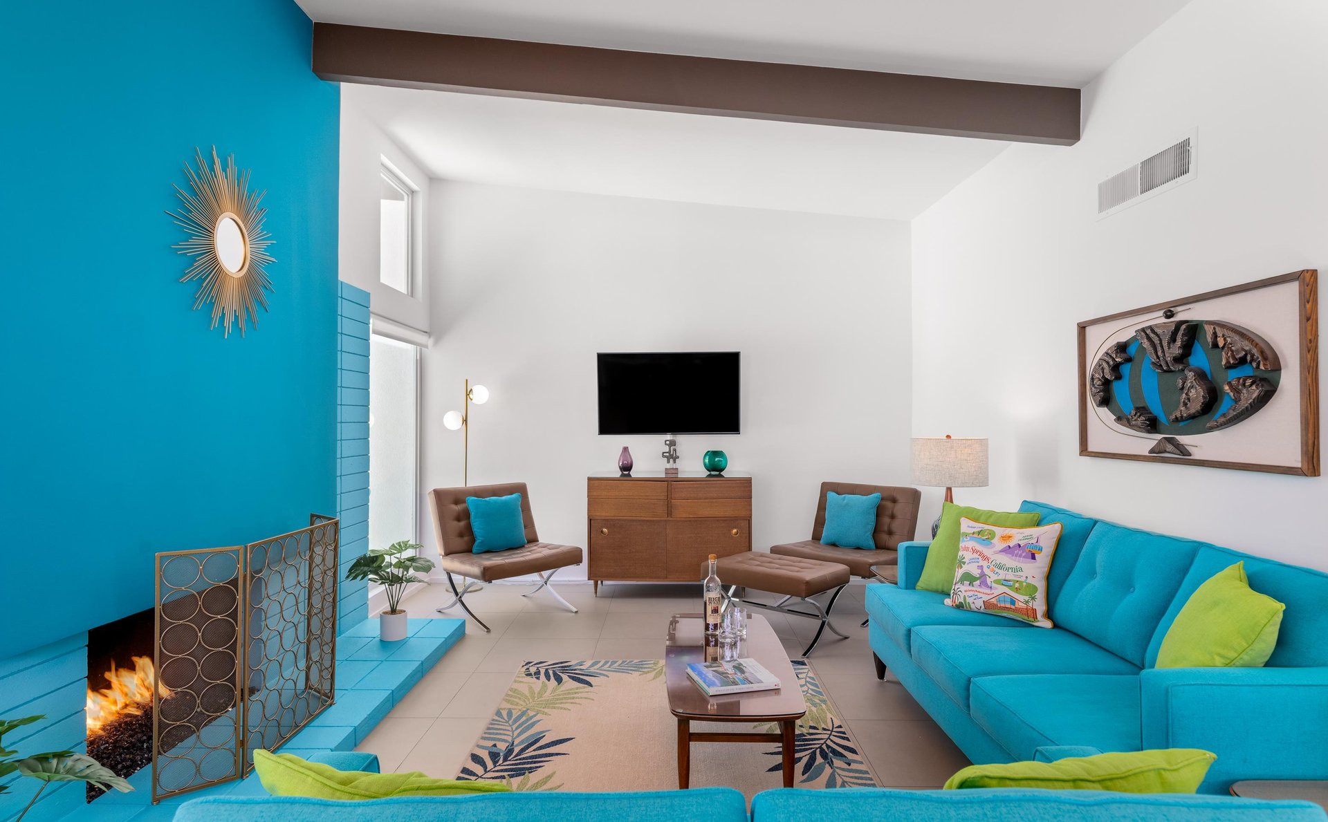 Gorgeous living room with fireplace