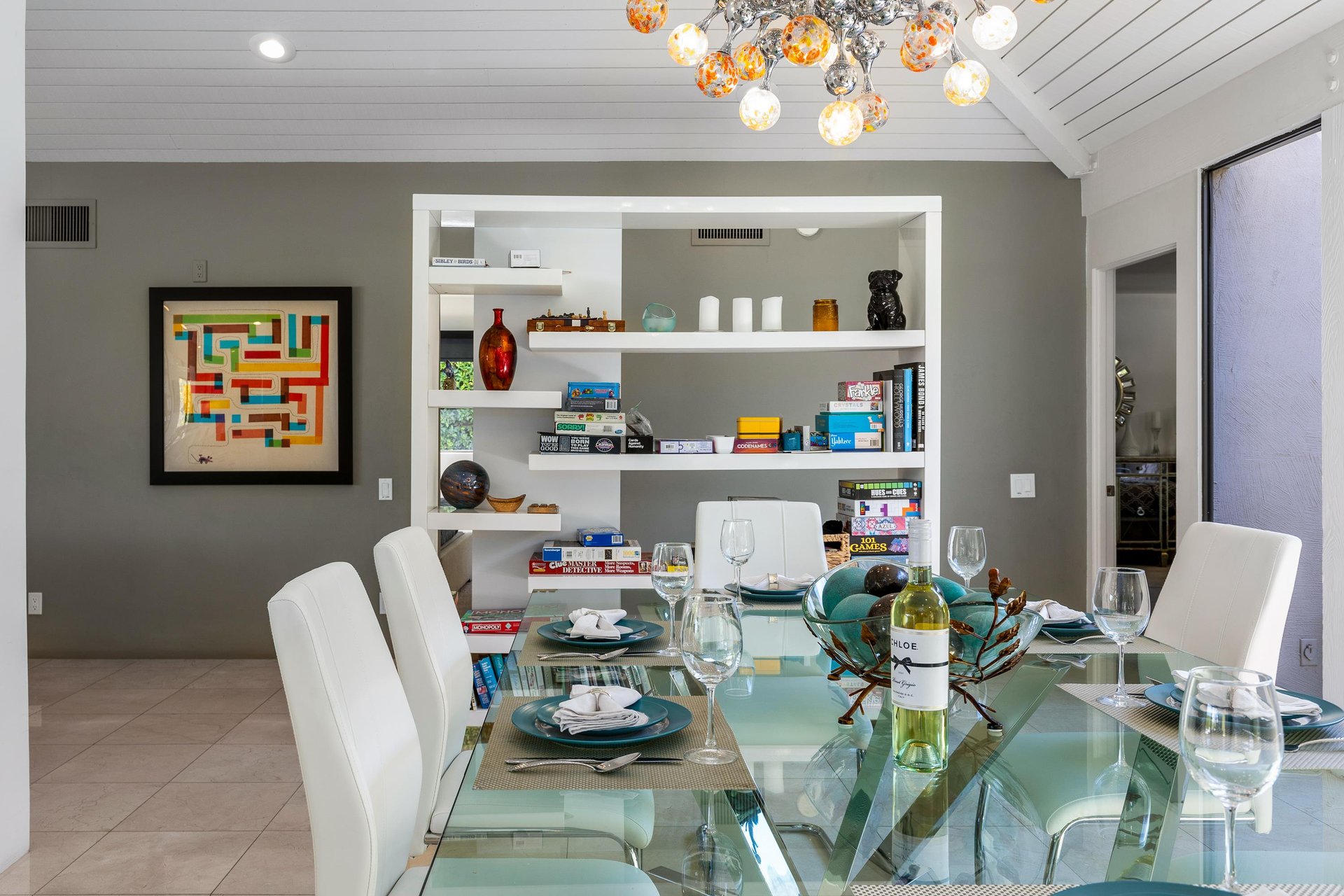 Modern glass dining table