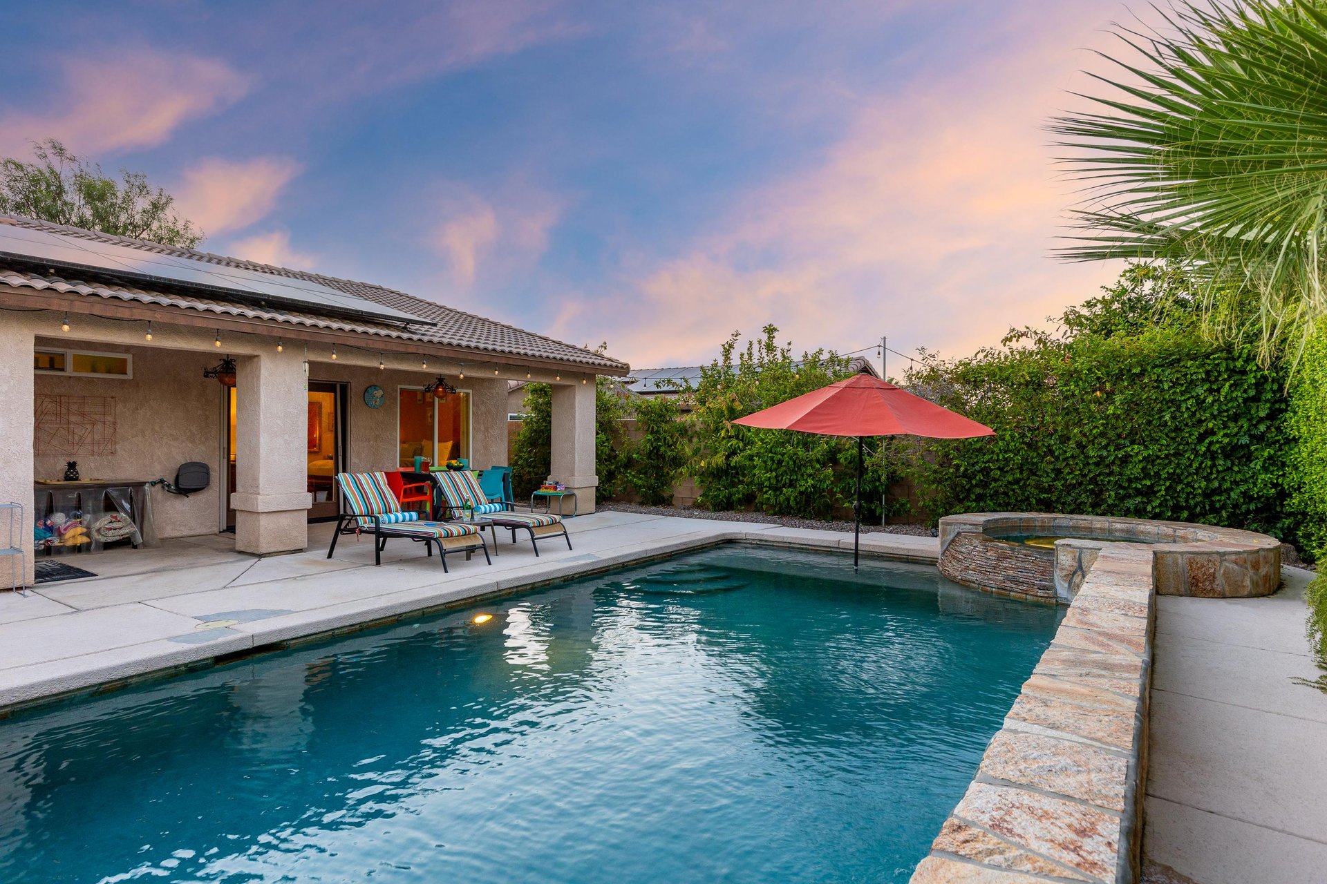 Glistening blue pool