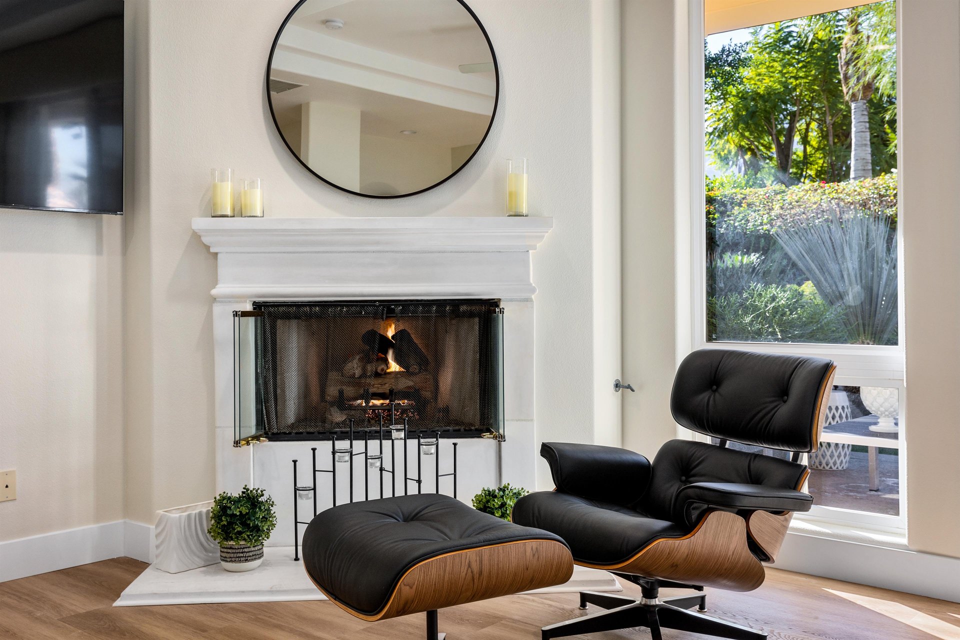 Curl up in front of your personal fireplace