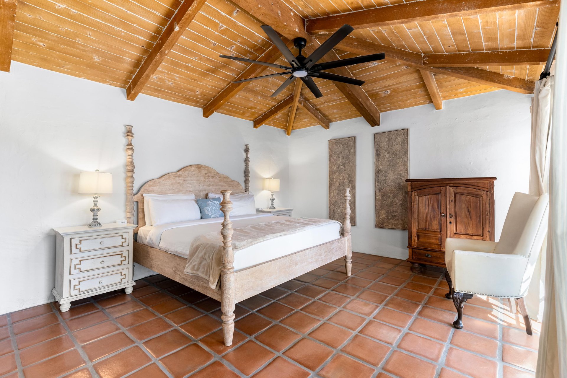 Casita bedroom with a king bed