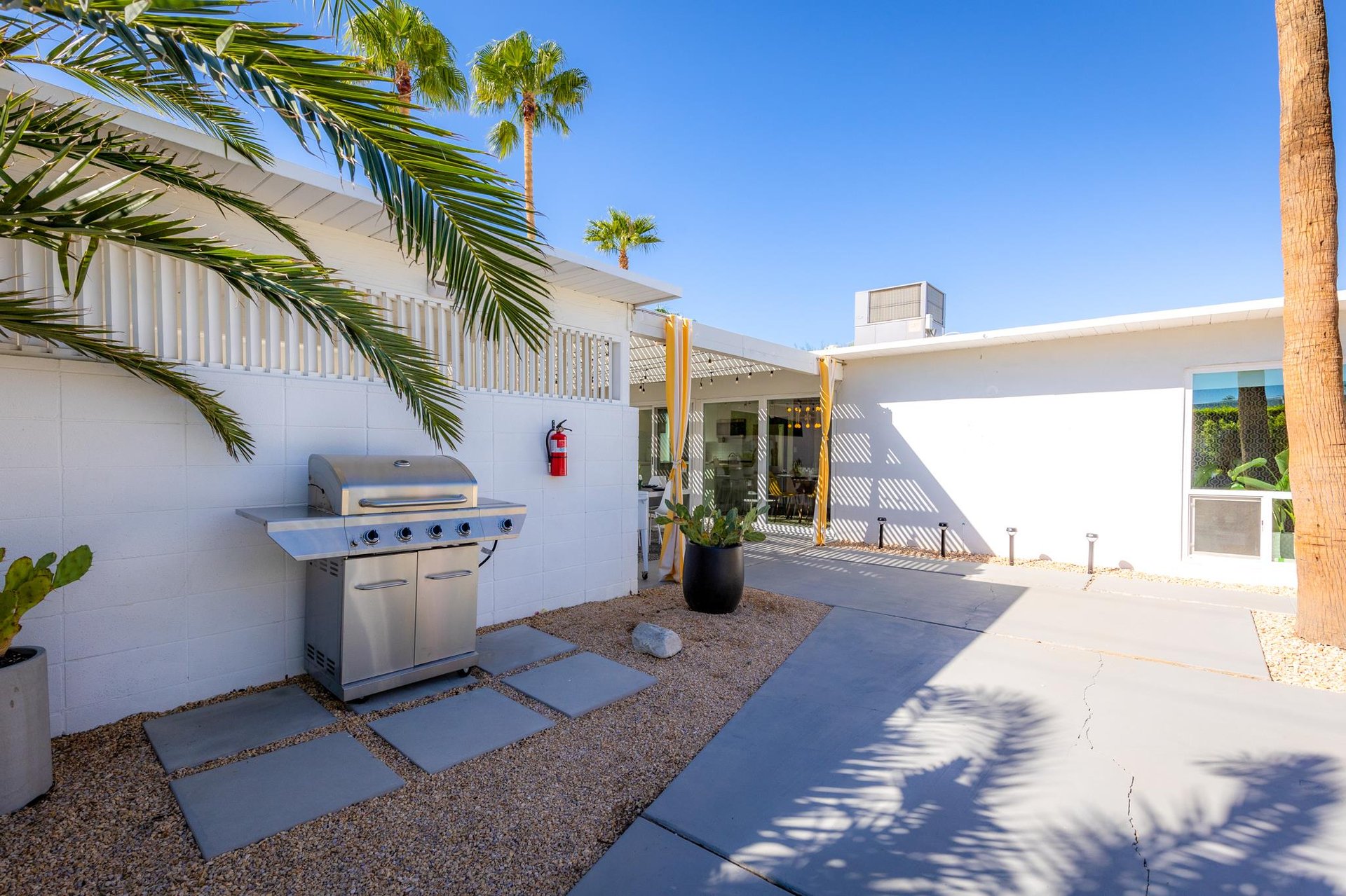 BBQ and outdoor dining area