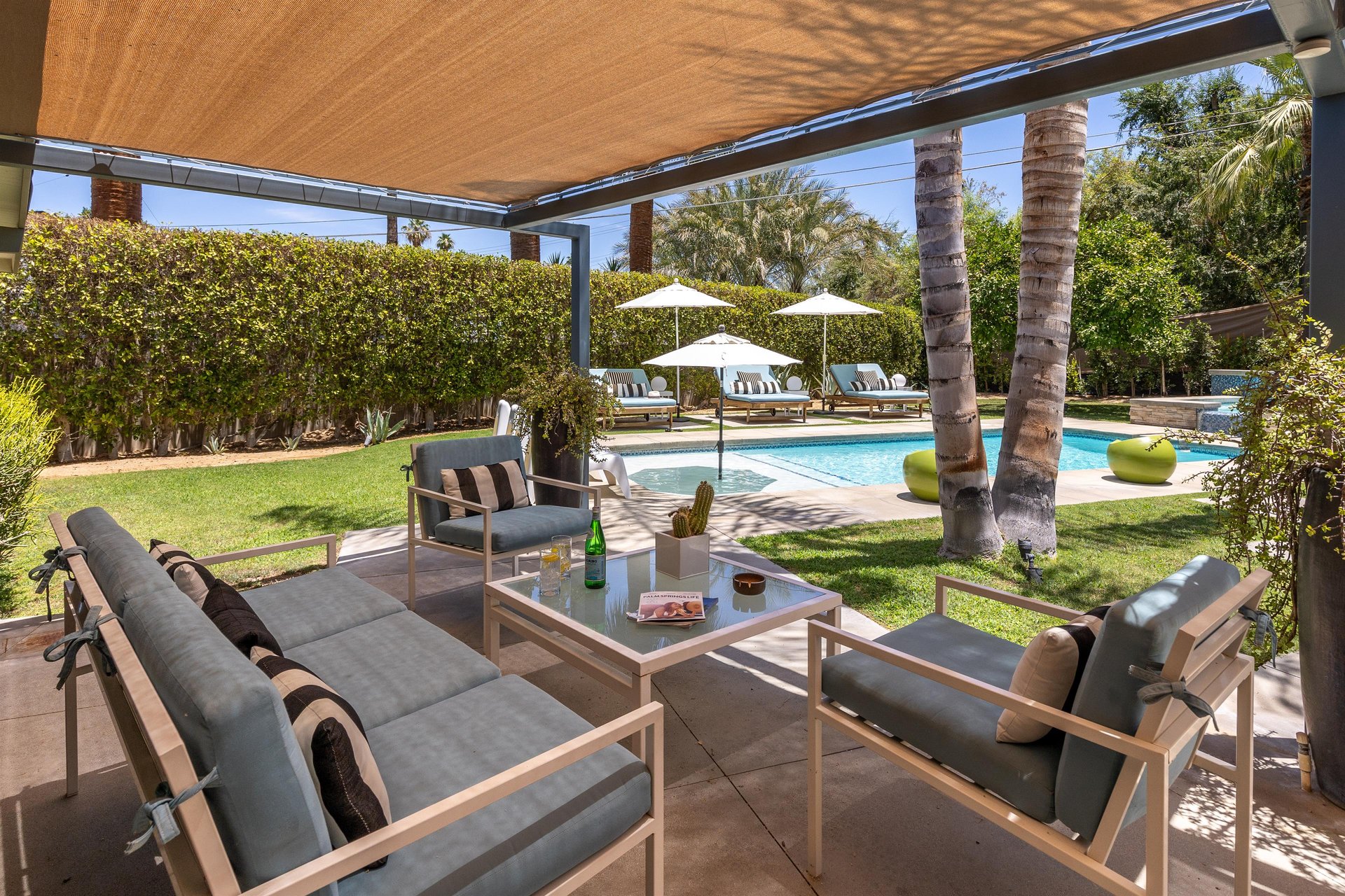 Enjoy shaded lounge areas