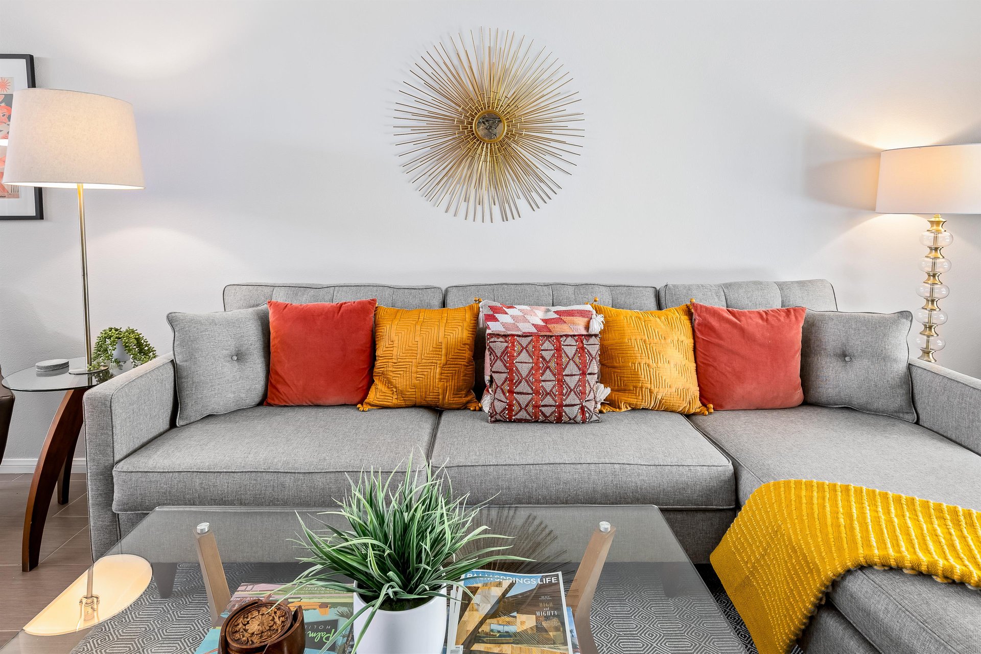 Inviting living room couch