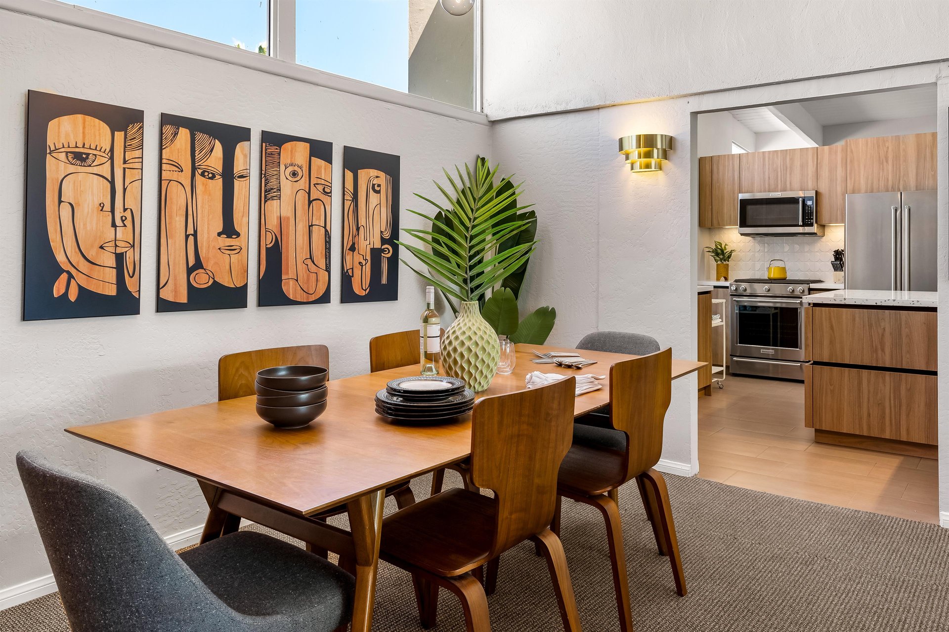 Midcentury dining table for six