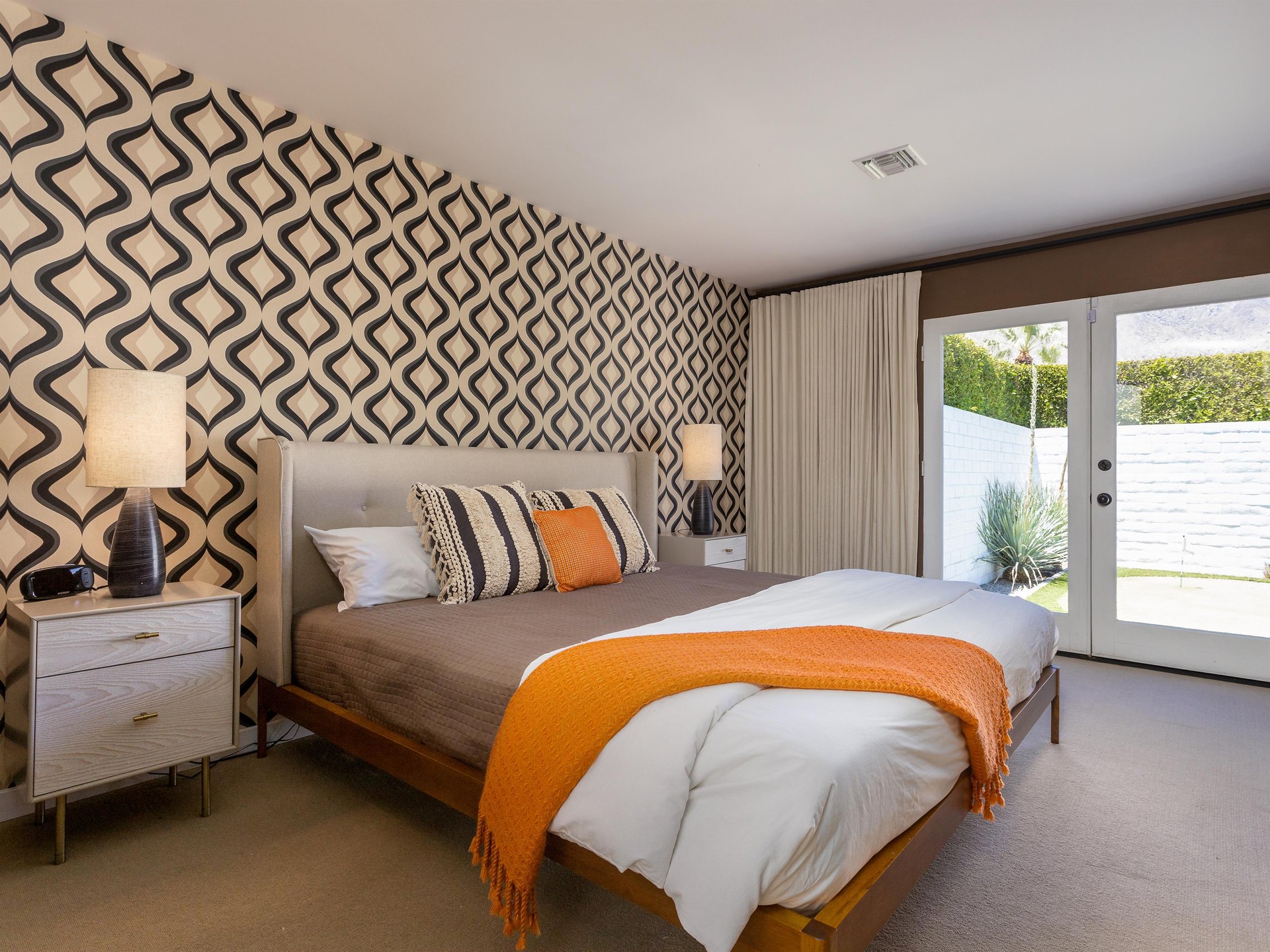 Wake up in the stylish bedroom