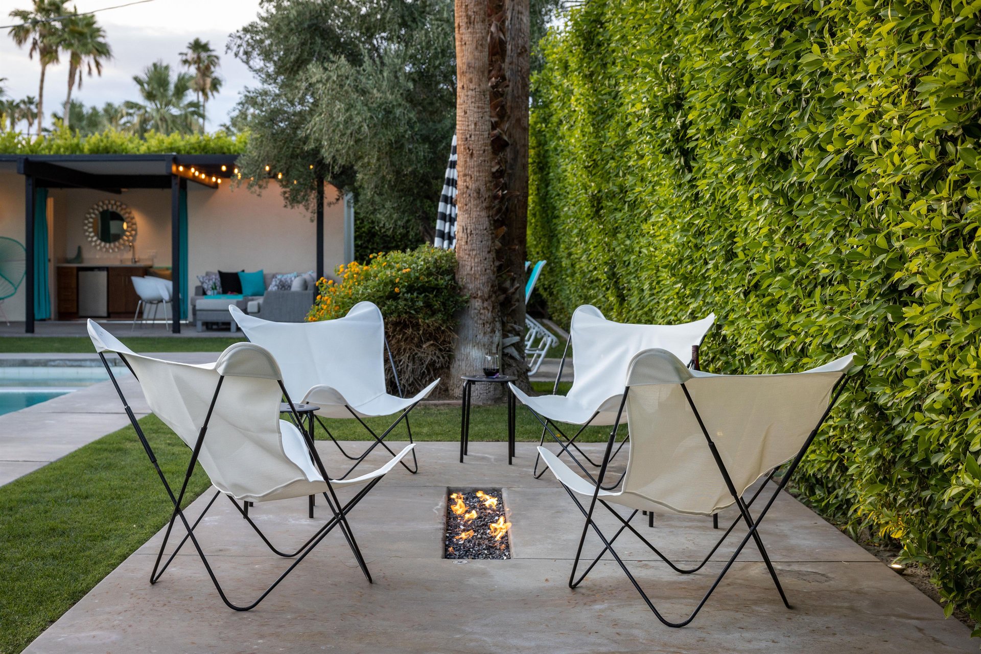 Luxe inground fire pit