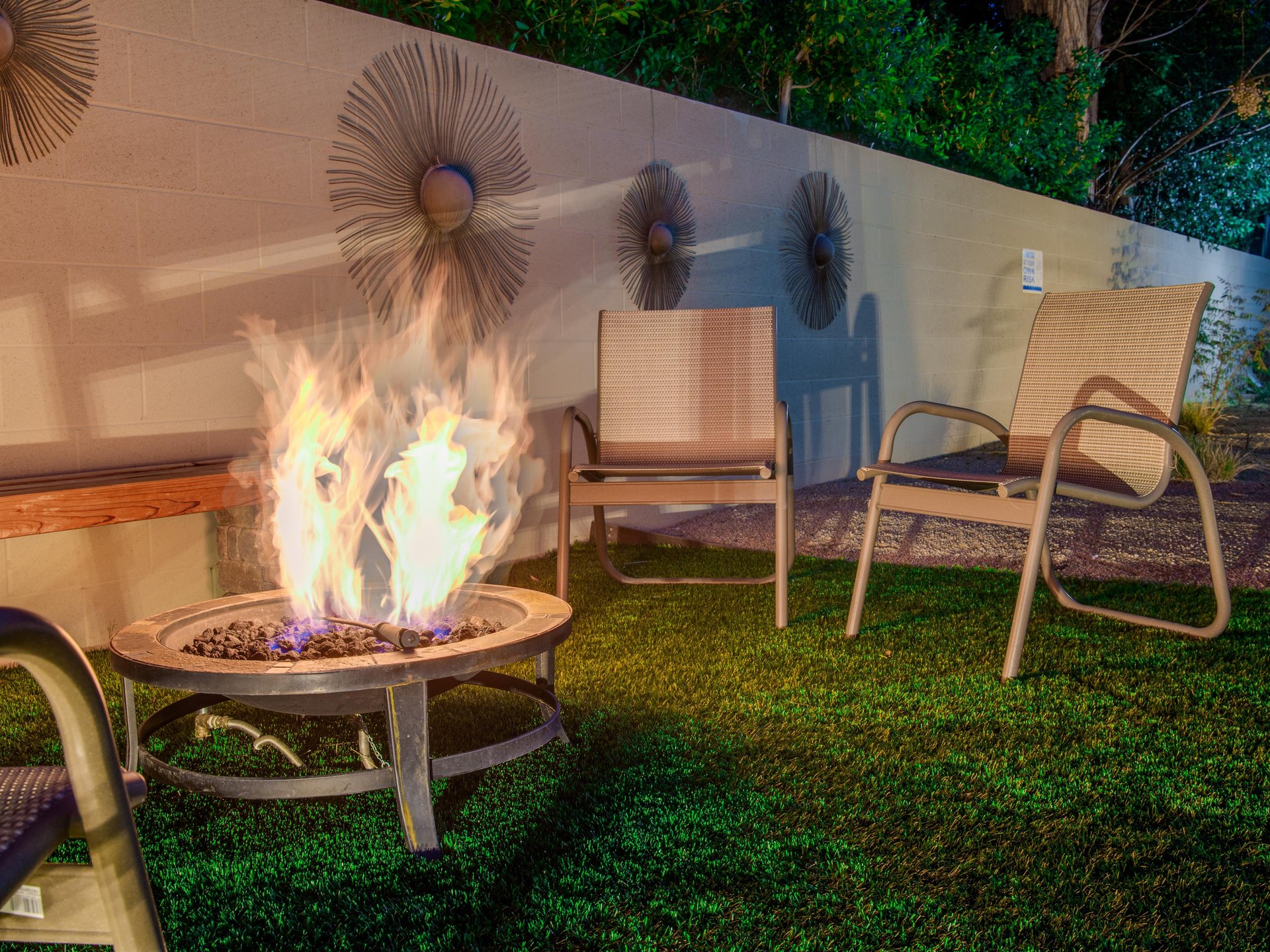 Stay cozy by the firepit