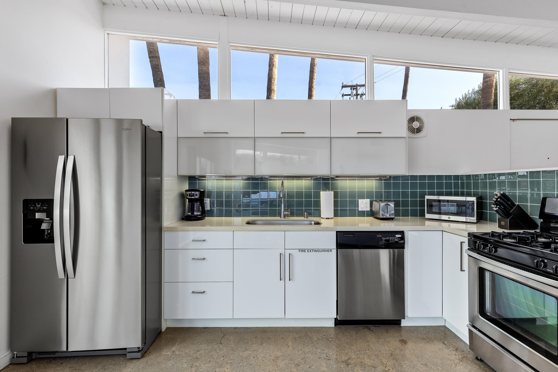 Stainless steel kitchen appliances