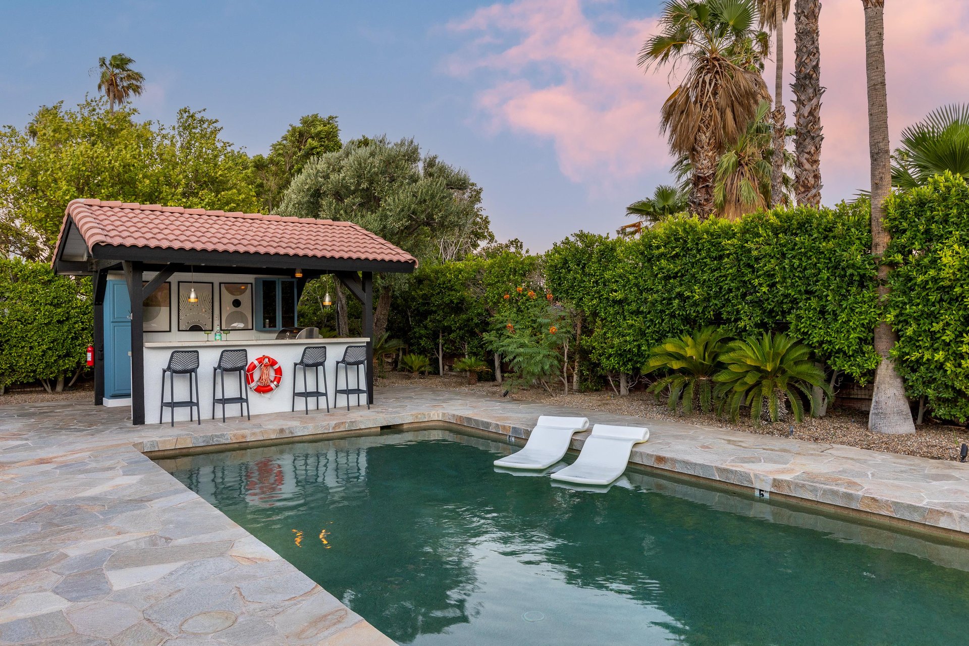 Stunning sunsets by the pool