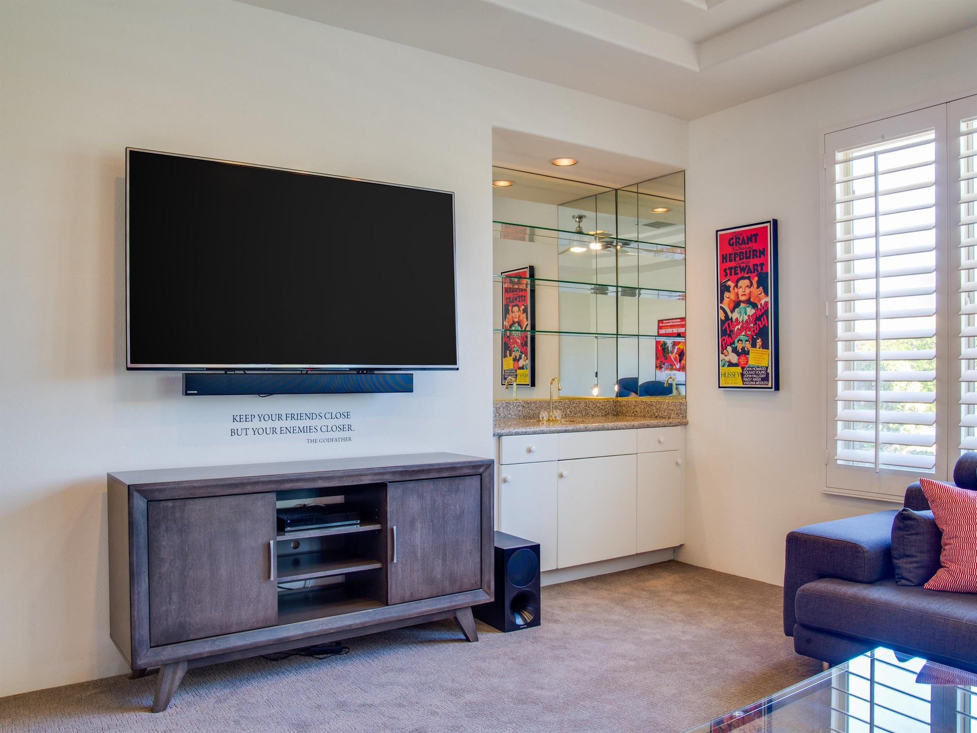 Flat screen TVs for relaxing movie nights