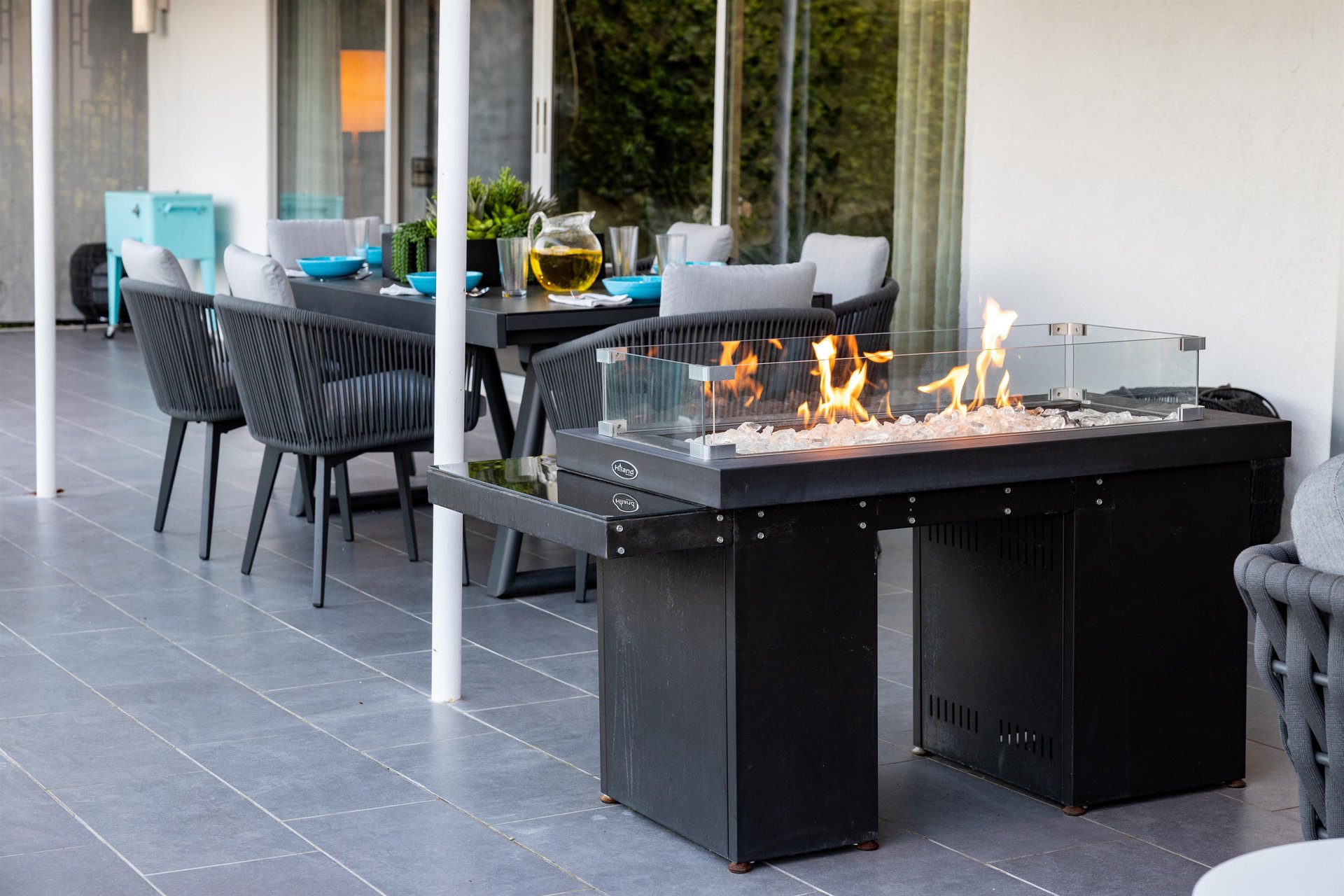 Lit Up Outdoor Stand Firepit