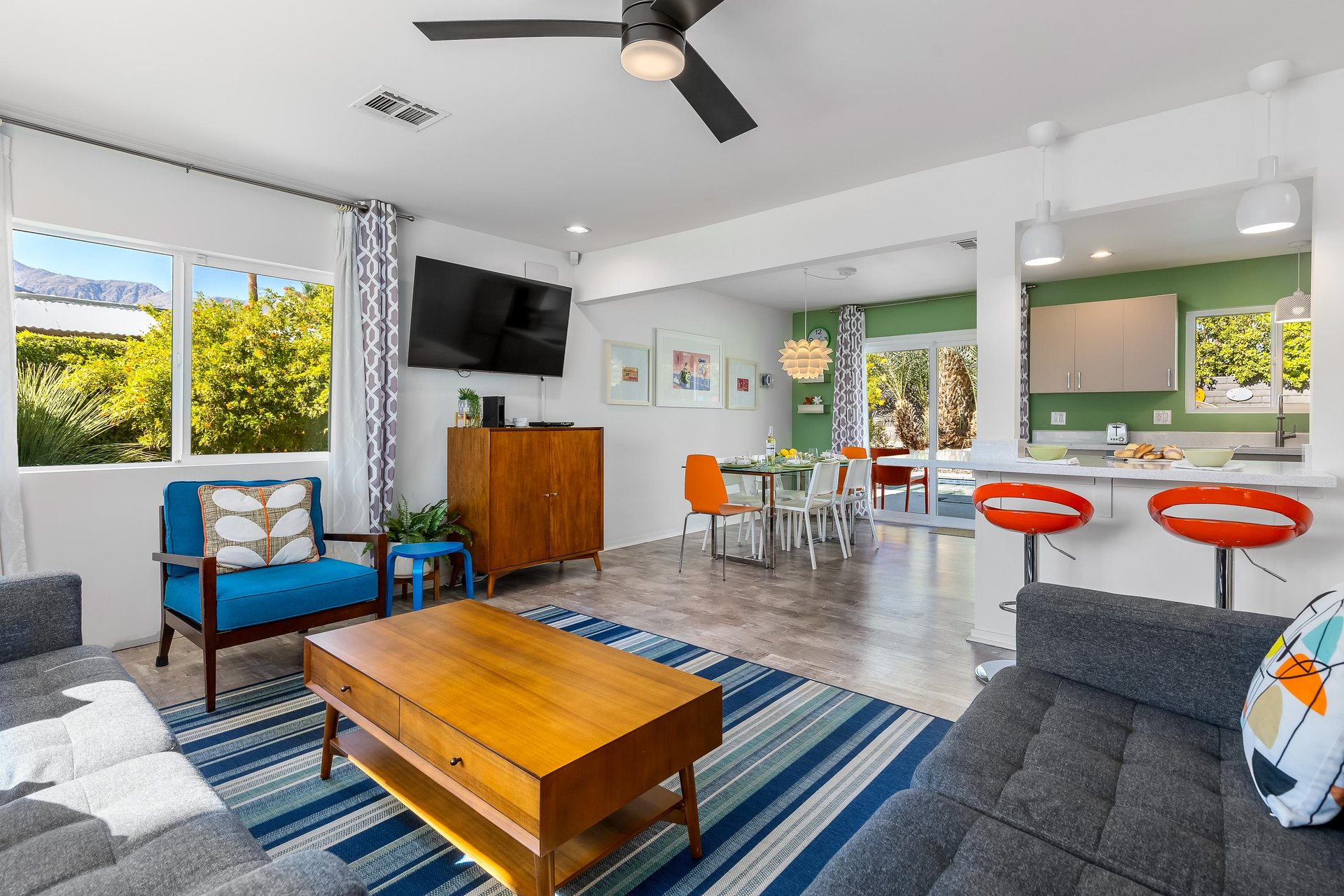 Open living and kitchen area