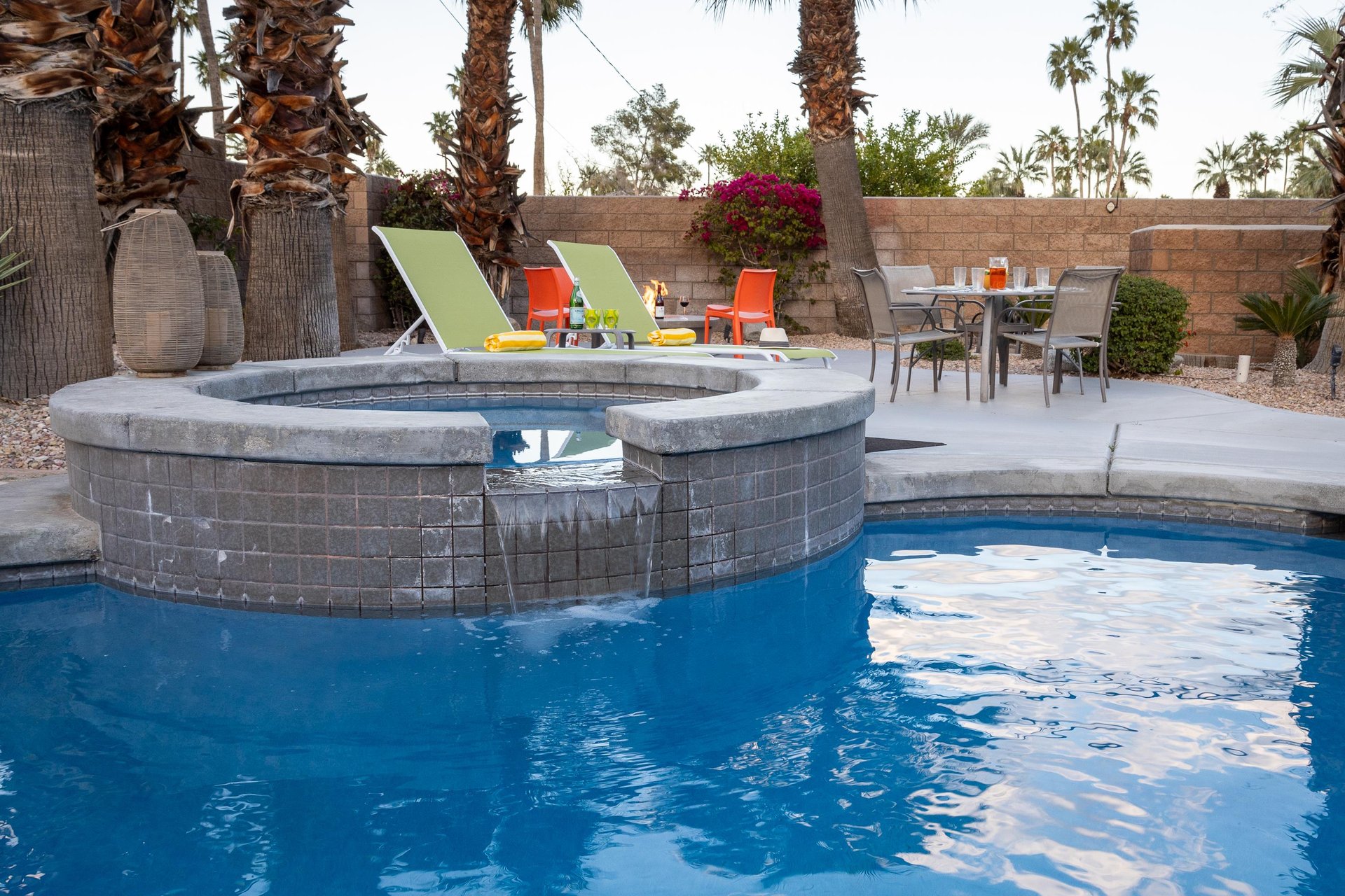 Spa waterfall feature