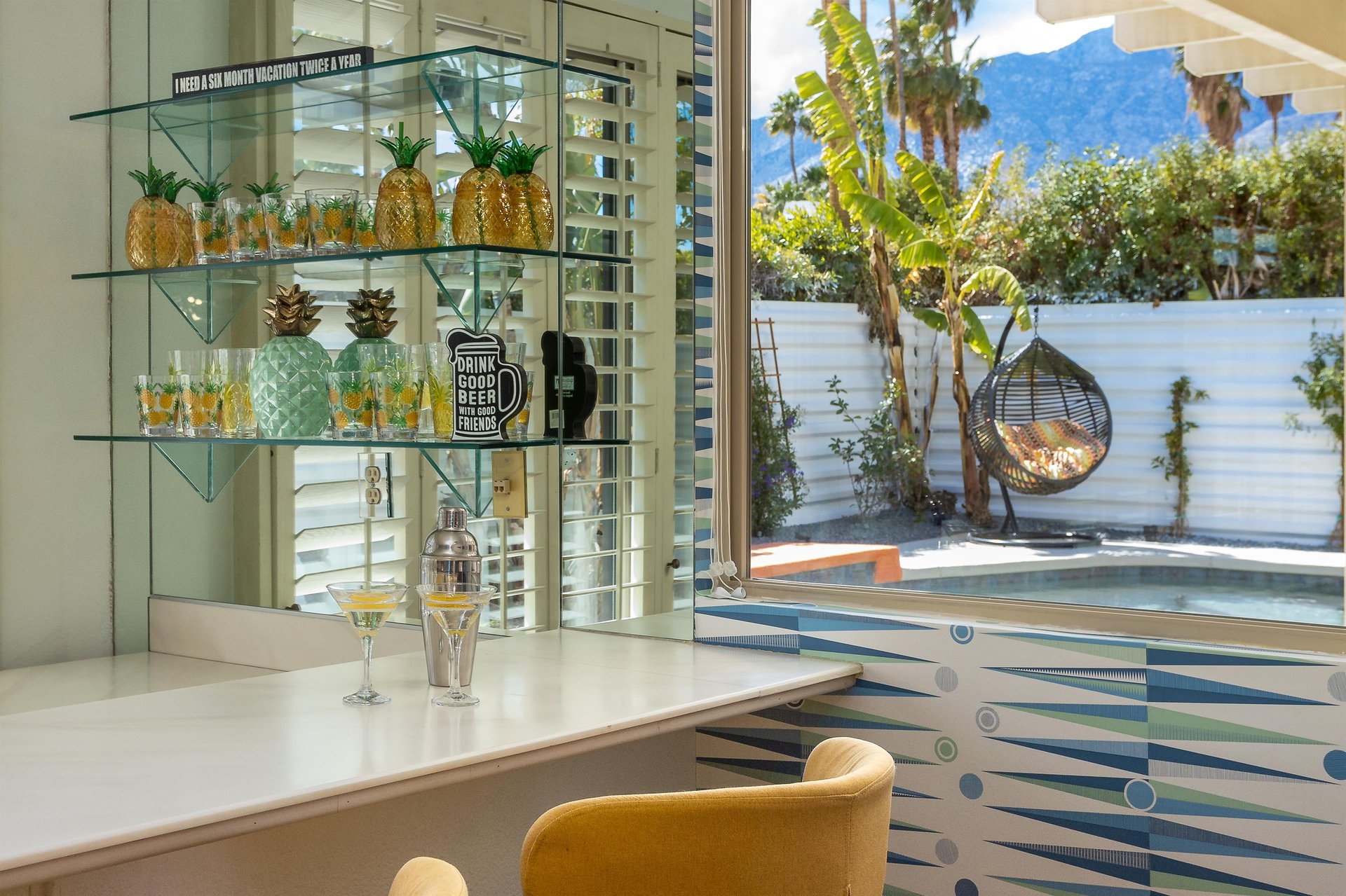 The luxurious bar is ready to entertain