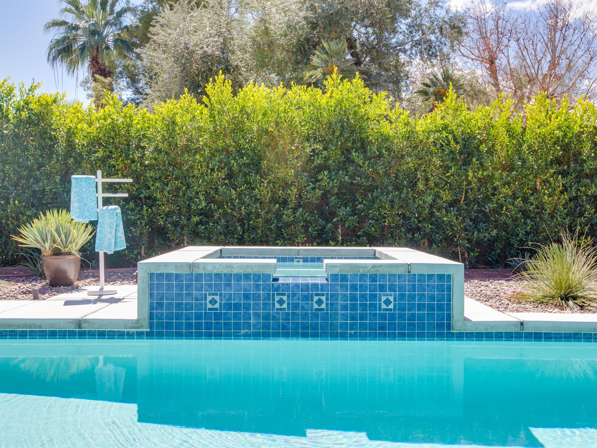 Enjoy the relaxing integrated spa in the private backyard