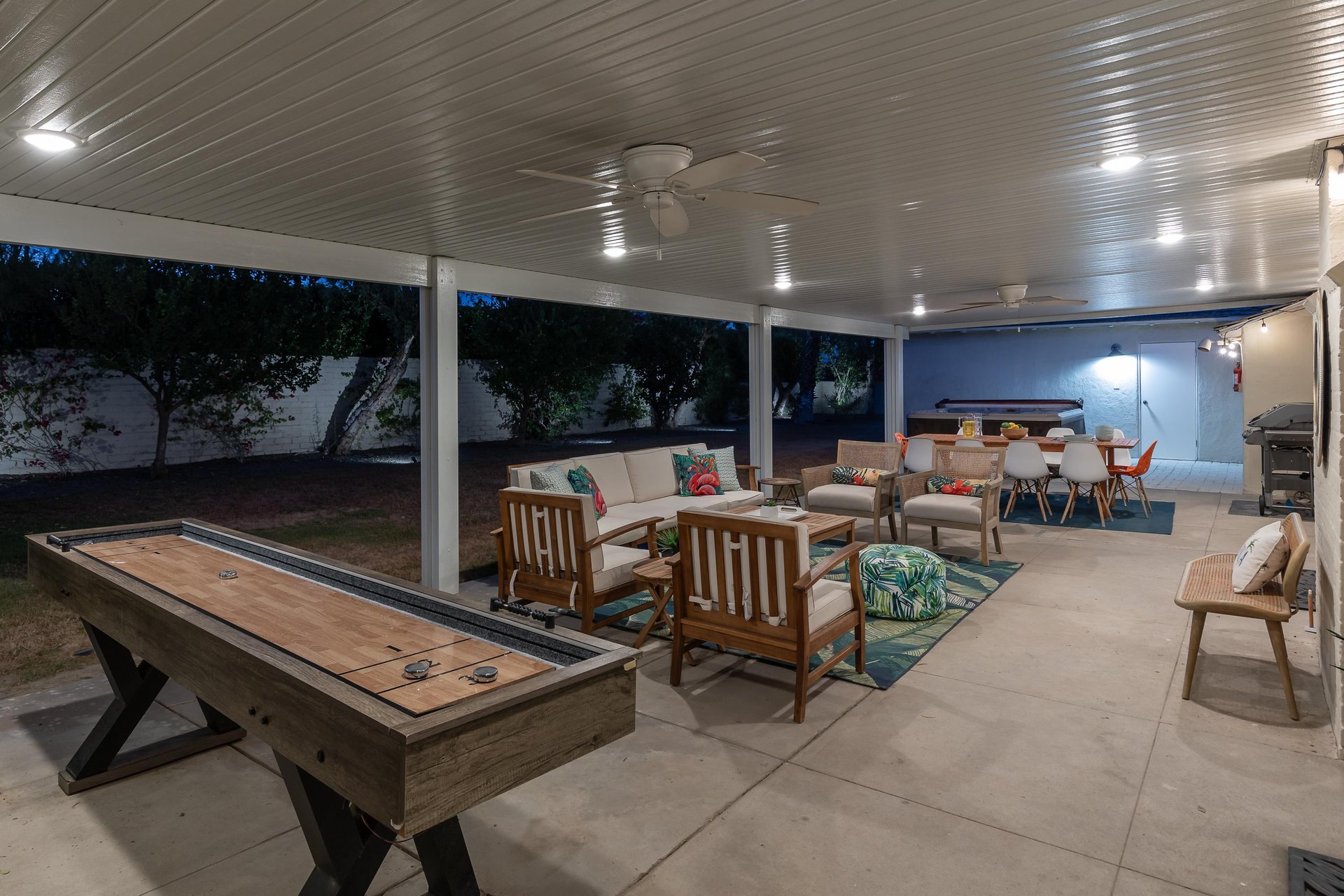 Play a game of shuffleboard