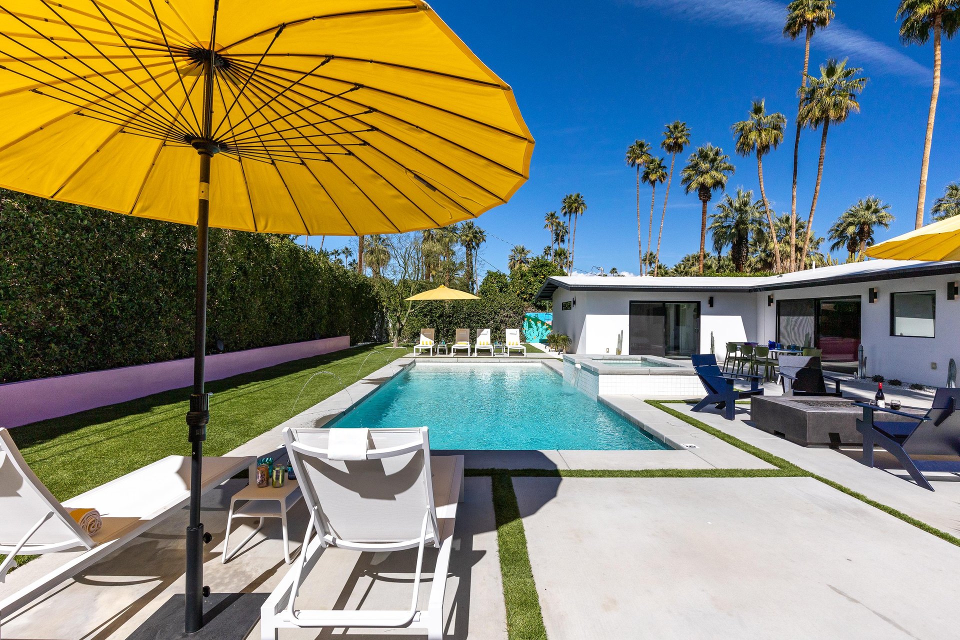 Lots of outdoor pool seating