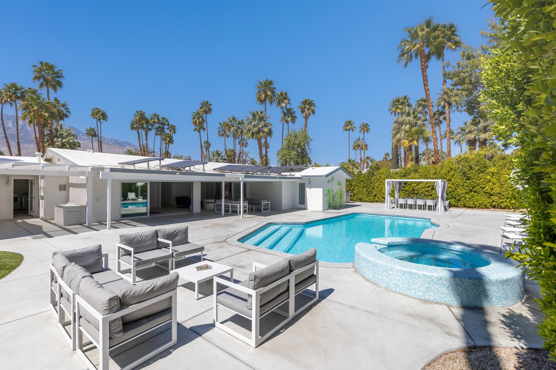 Gorgeous pool yard with tons of lounging area