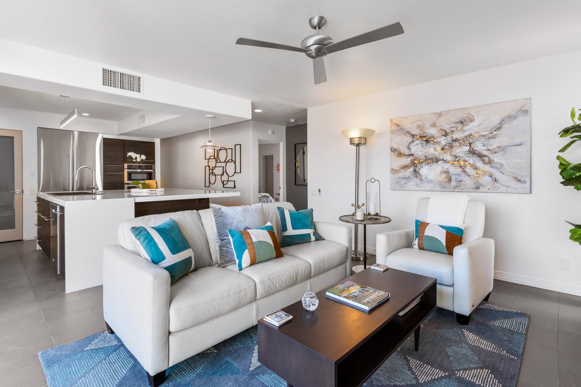 Extra living room adjacent to the kitchen