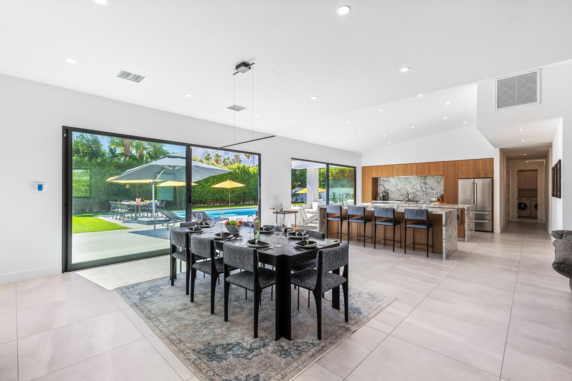 Huge windows let the natural light in