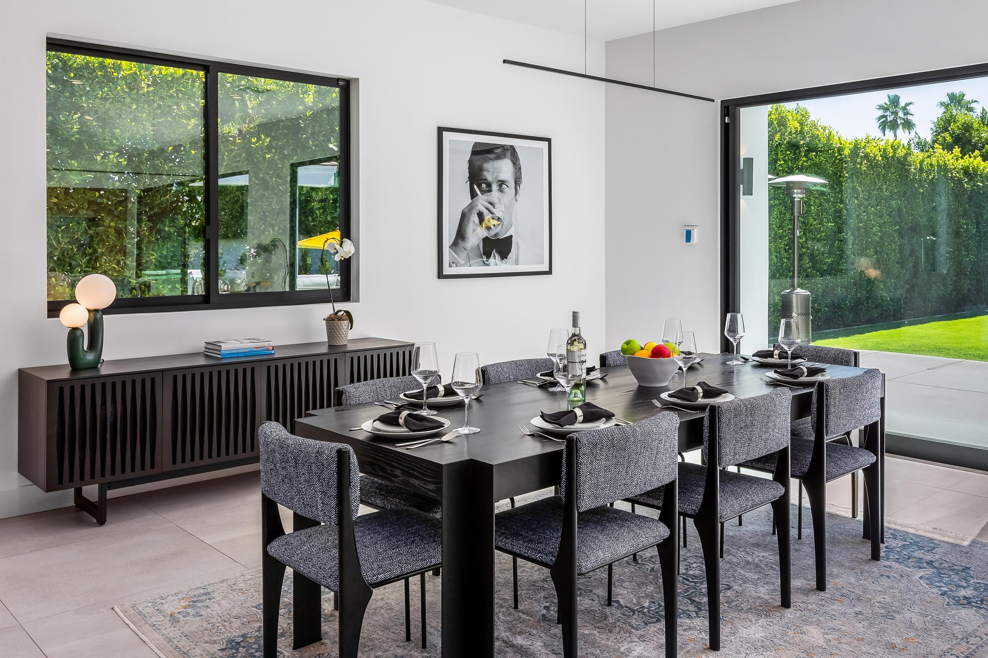 Share a delicious meal at this table for eight