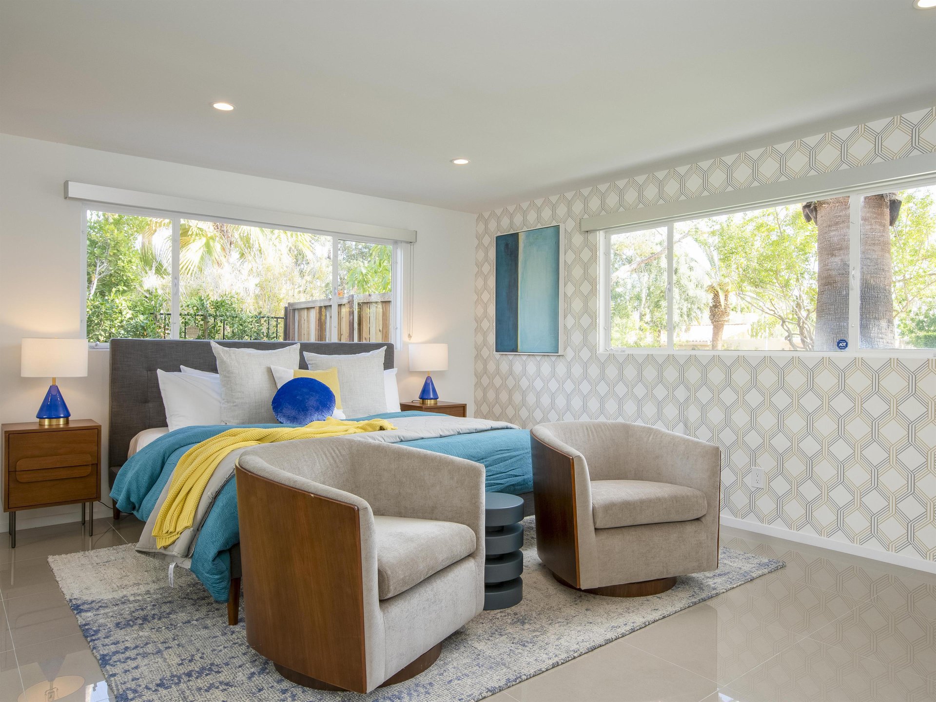Charming bedroom with seating area