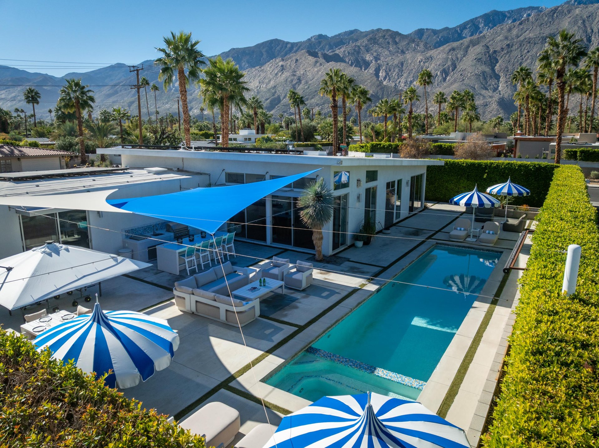 Views of the outdoor pool area from above