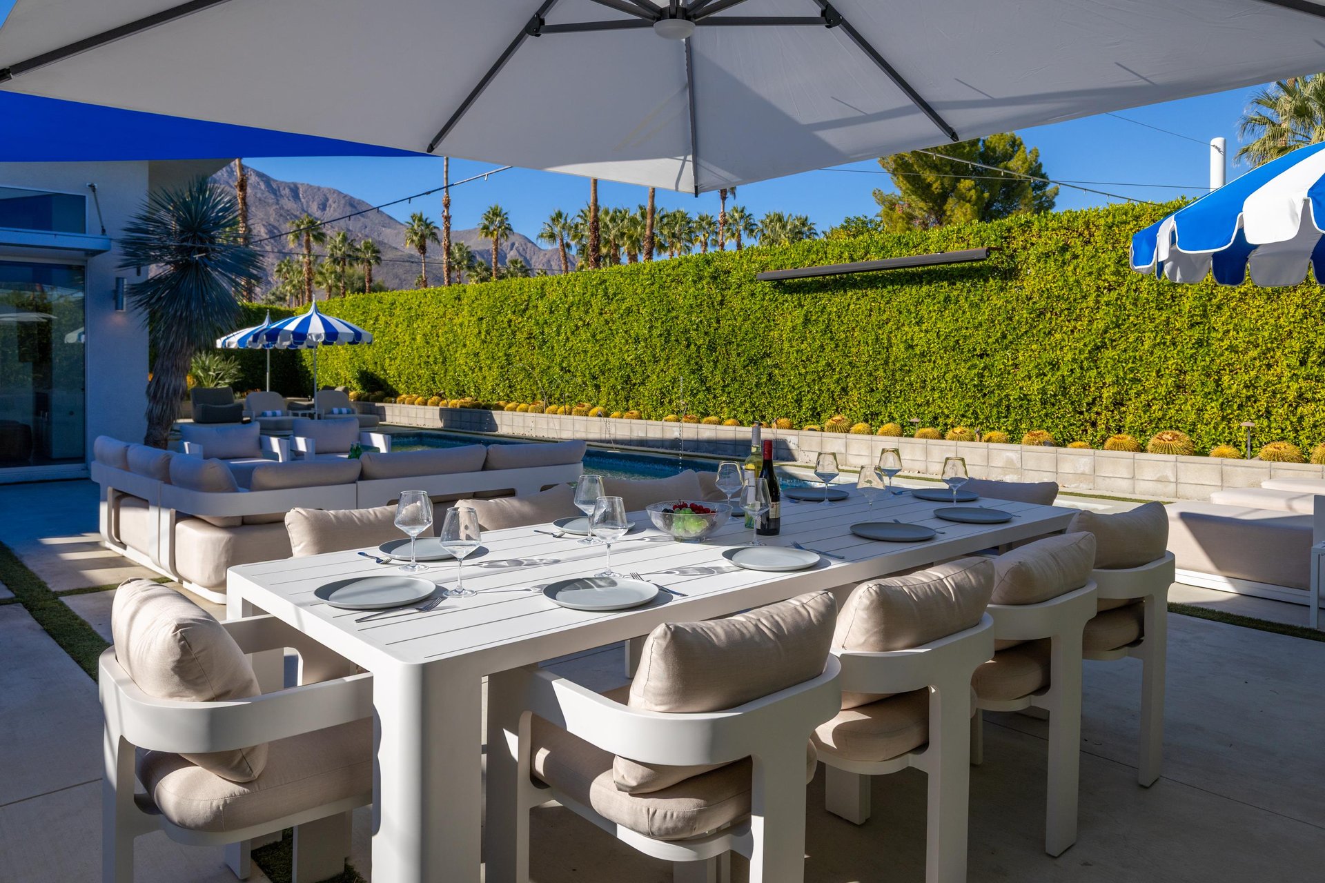 Covered outdoor dining for up to 10 people